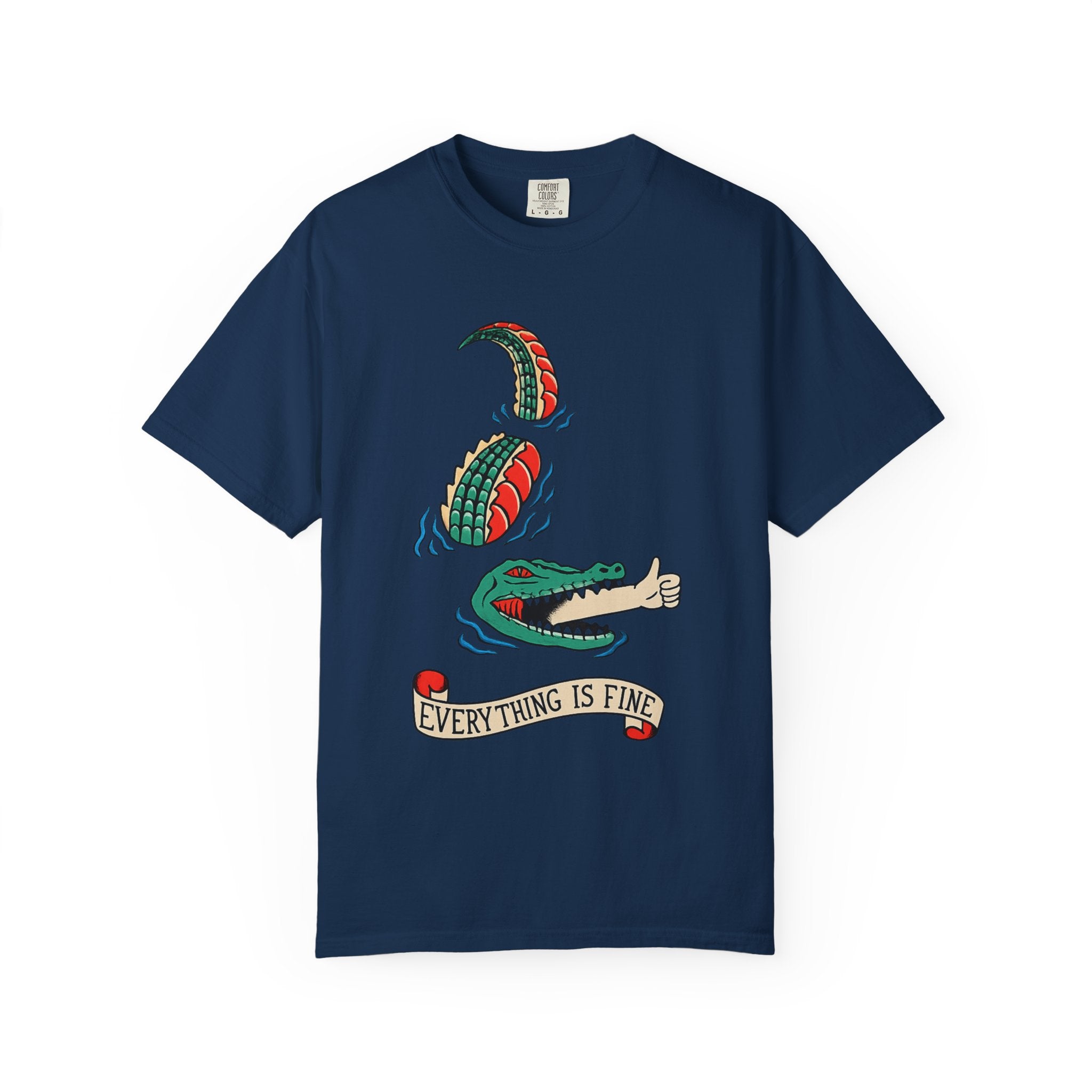 Everything Is Fine Snake T-Shirt — Vintage Tattoo Style Graphic Tee