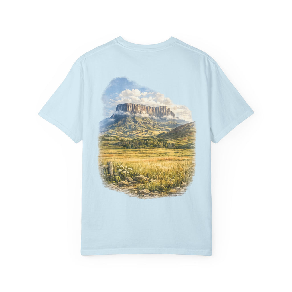 Mountain roraima  Landscape T-Shirt — Scenic Mesa Backprint Tee