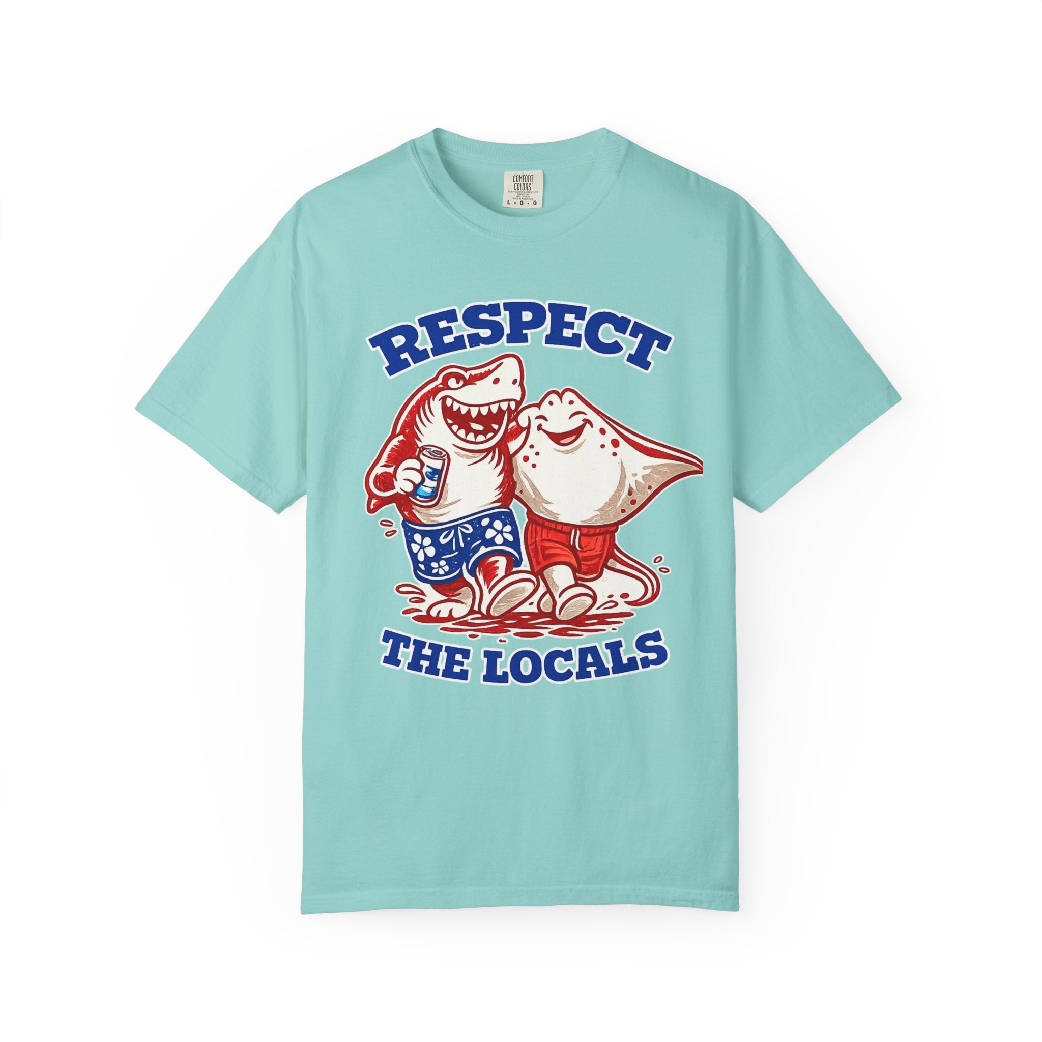 Respect The Locals T-Shirt — Cute Shark & Ray Beach Tee