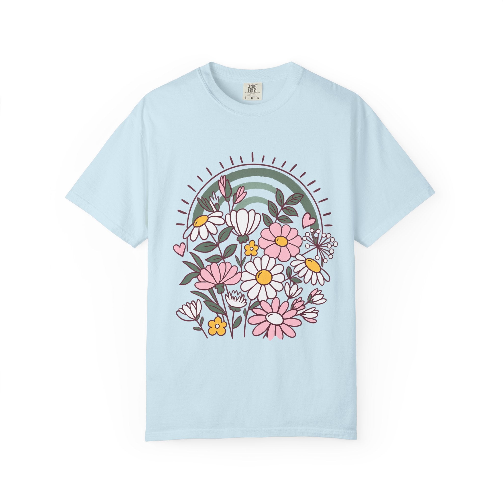 Floral Rainbow Graphic Tee – Comfort Colors 1717
