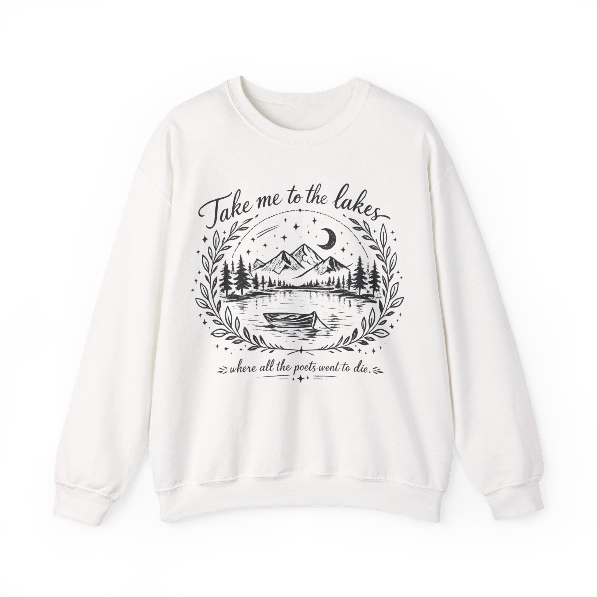 The Lakes Crewneck – Vintage Lake Graphic Gildan Sweatshirt