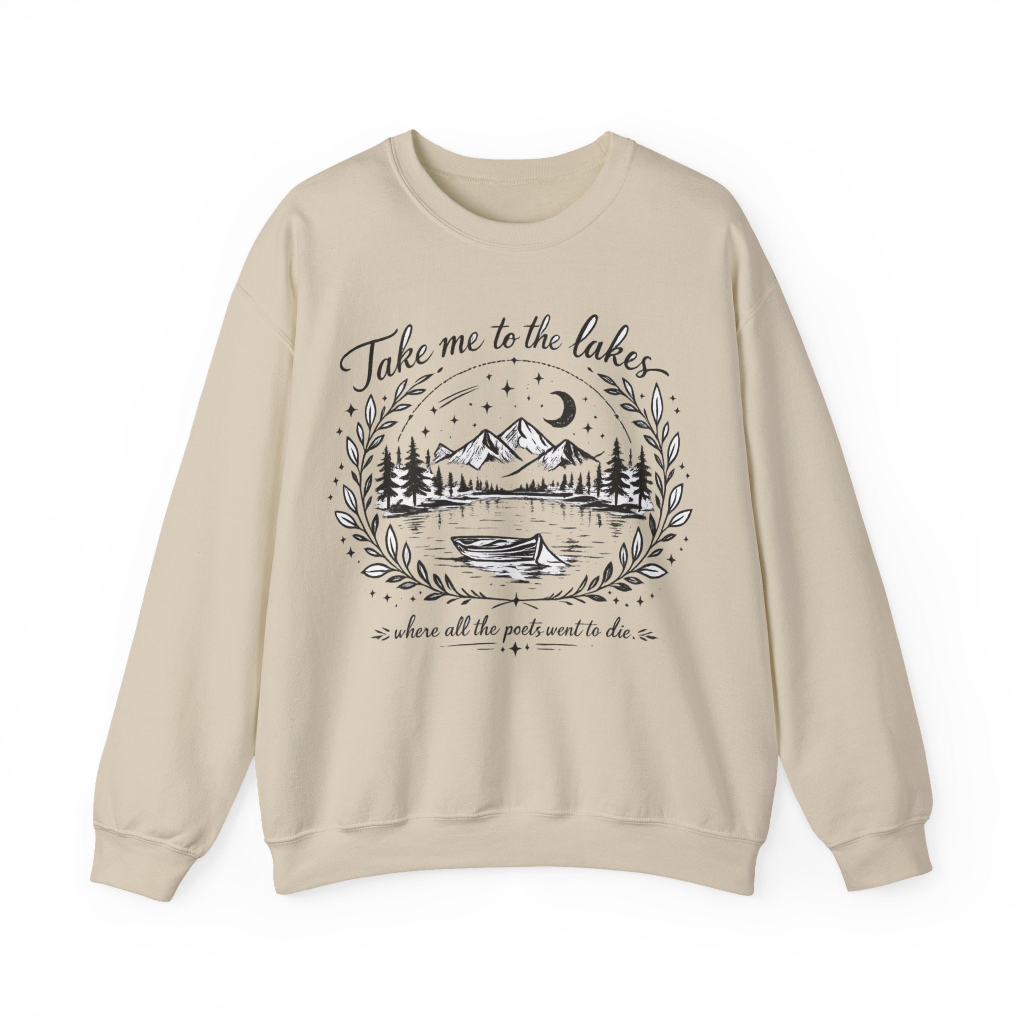 The Lakes Crewneck – Vintage Lake Graphic Gildan Sweatshirt
