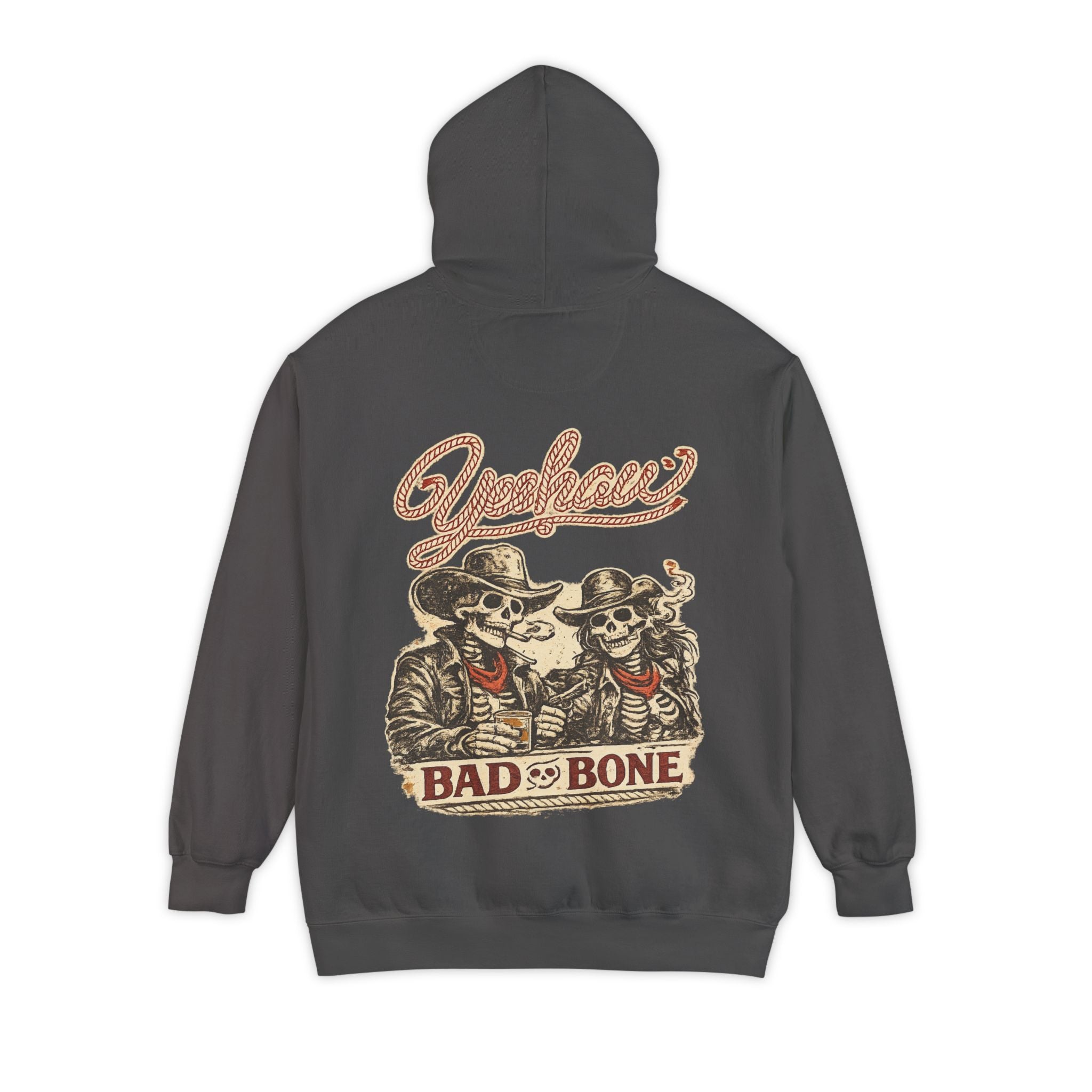 Lifestyle photo of vintage western cowgirl hoodie worn outdoors