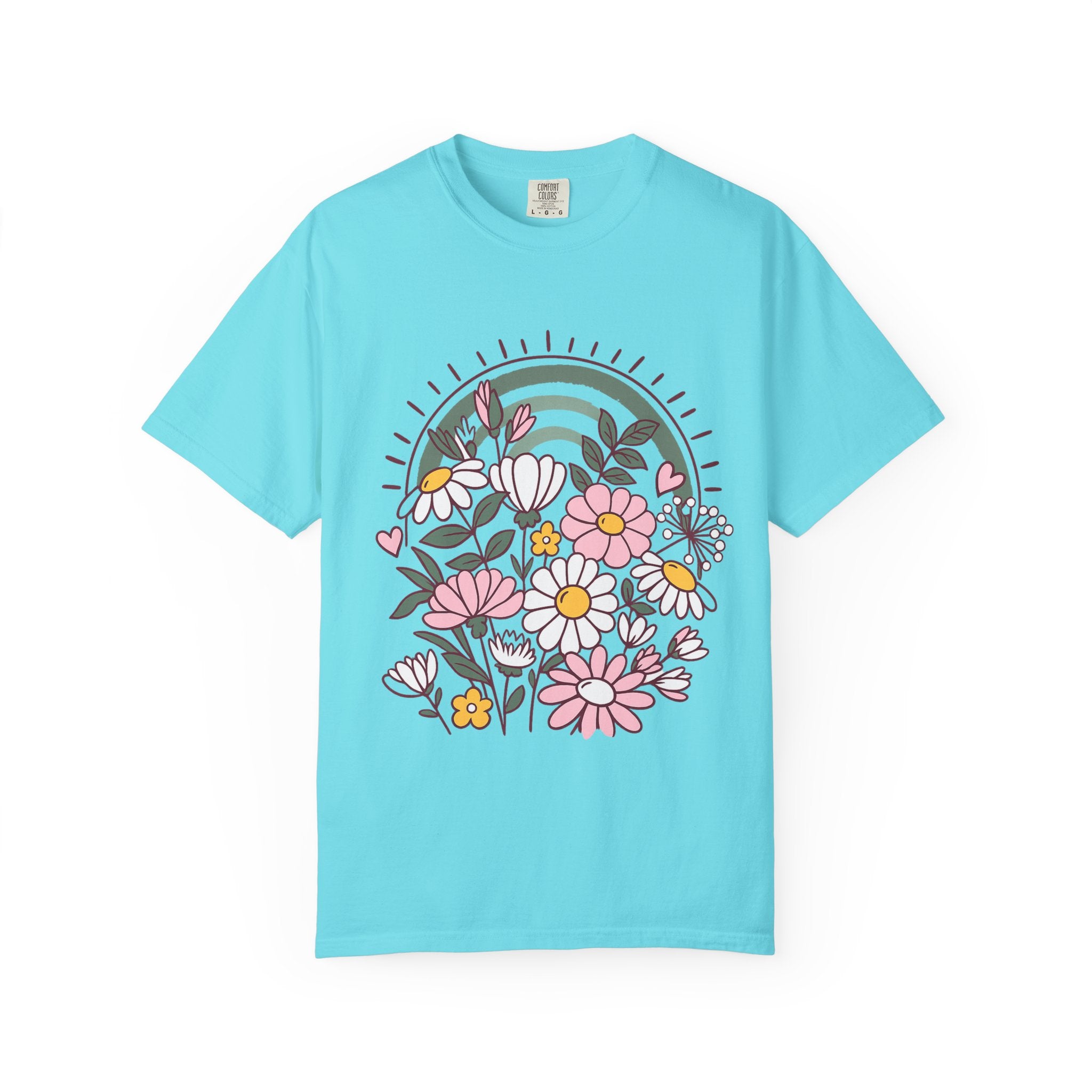 Floral Rainbow Graphic Tee – Comfort Colors 1717