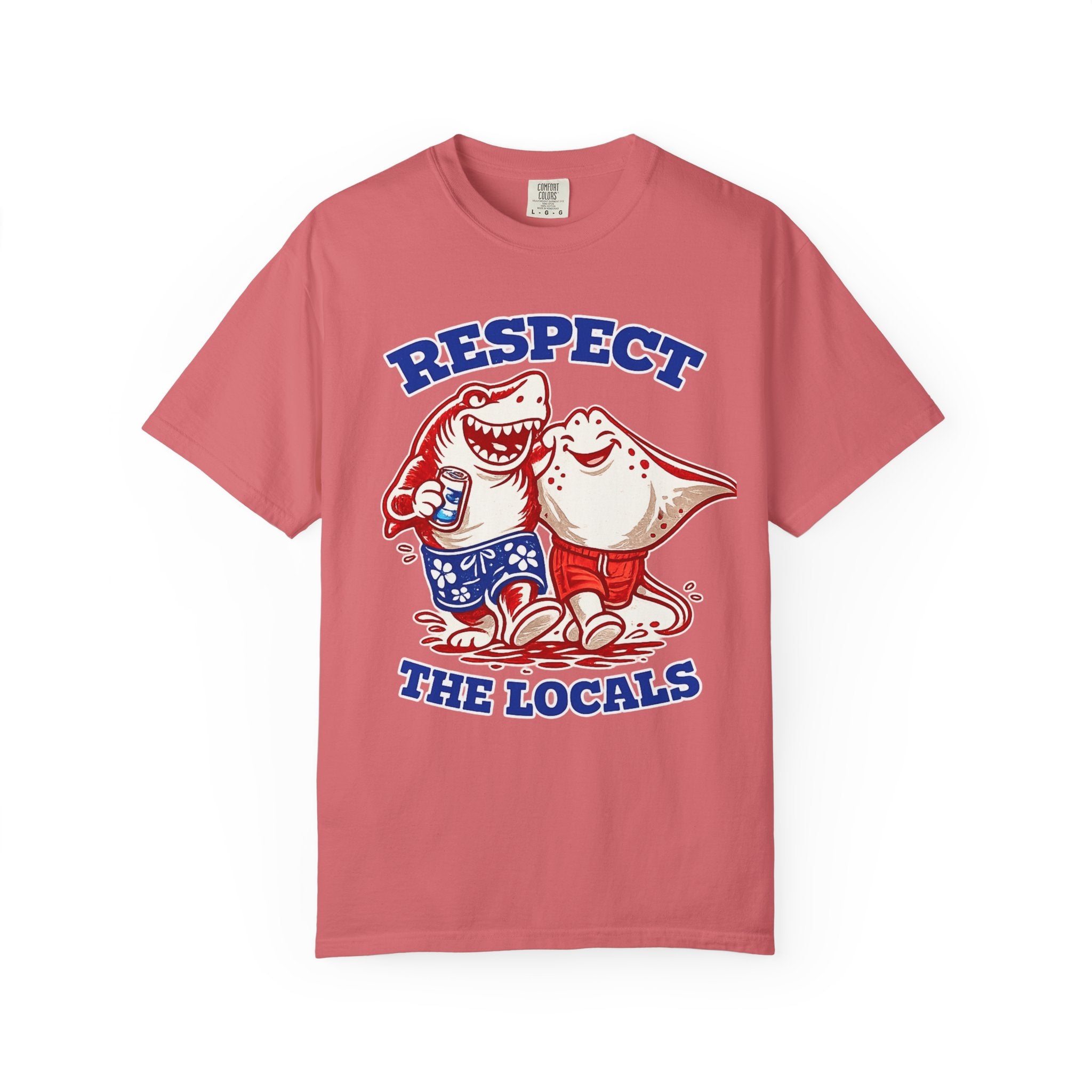 Respect The Locals T-Shirt — Cute Shark & Ray Beach Tee