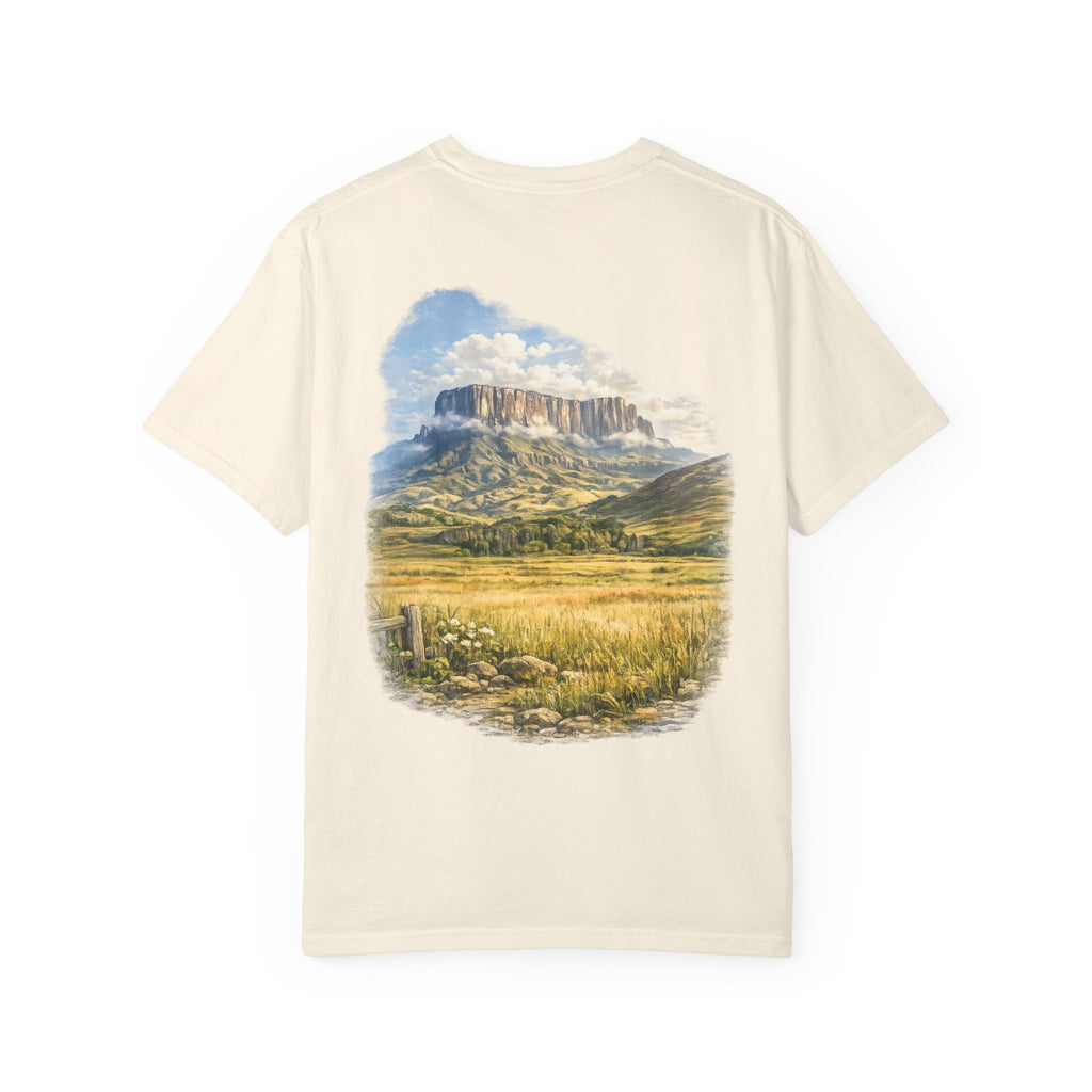 Mountain roraima  Landscape T-Shirt — Scenic Mesa Backprint Tee