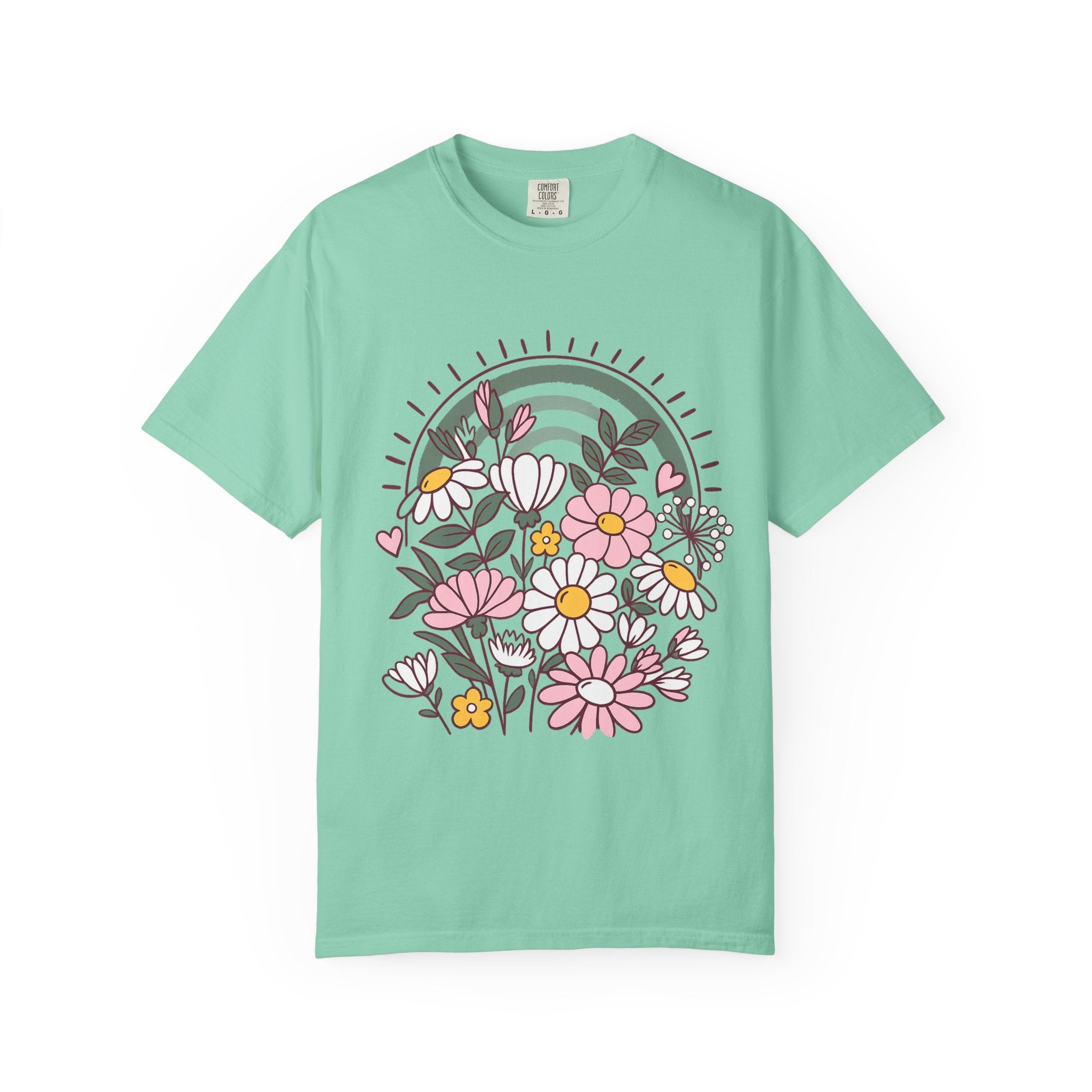 Floral Rainbow Graphic Tee – Comfort Colors 1717