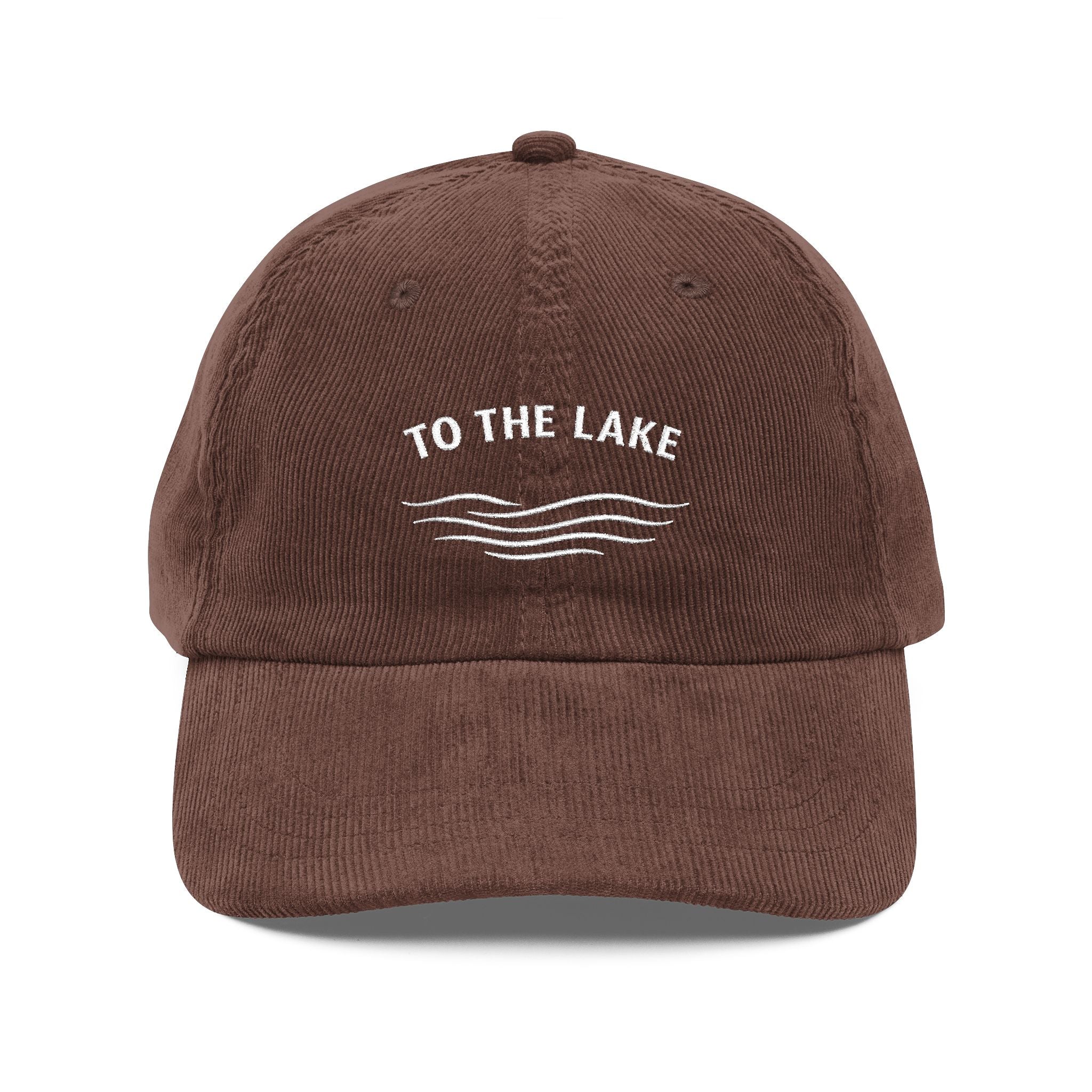 To The Lake Embroidered Corduroy Cap — Vintage Outdoors Dad Hat