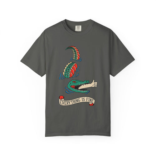 Everything Is Fine Snake T-Shirt — Vintage Tattoo Style Graphic Tee