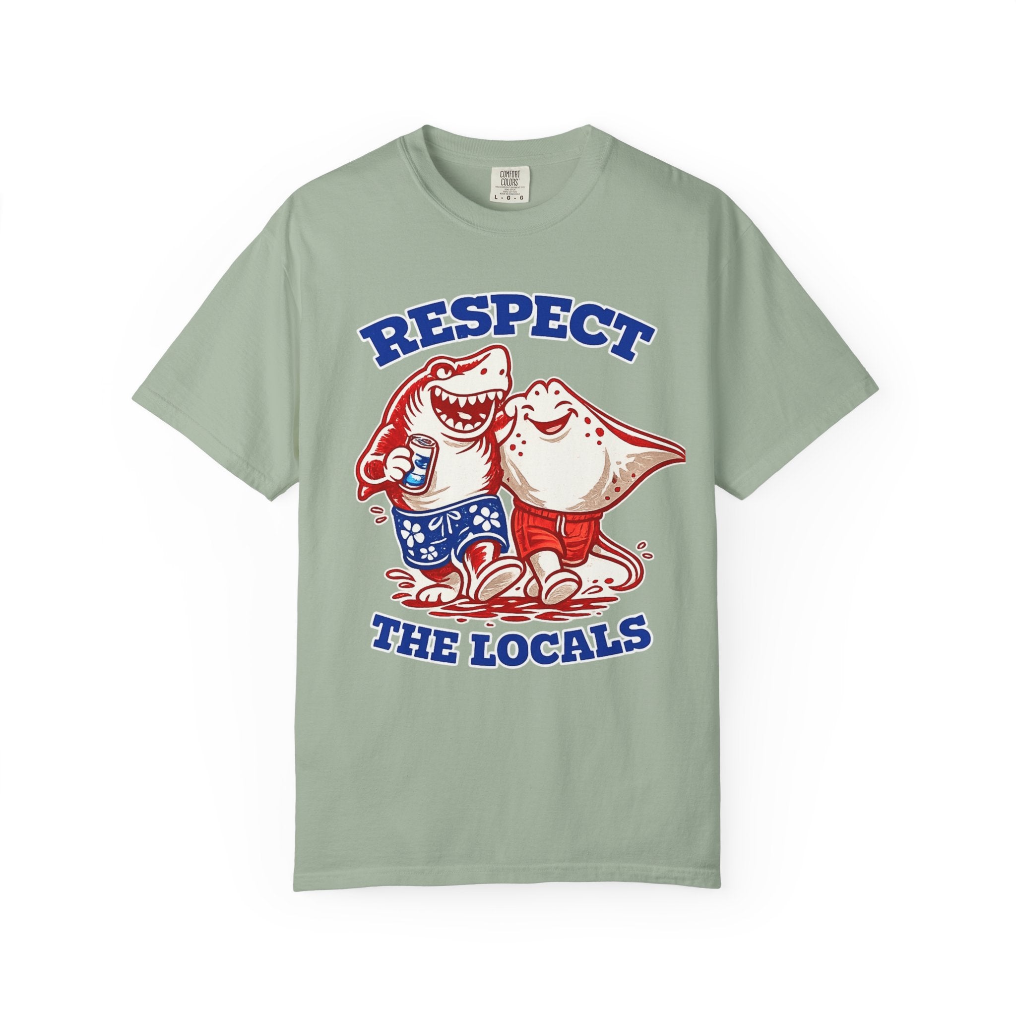 Respect The Locals T-Shirt — Cute Shark & Ray Beach Tee