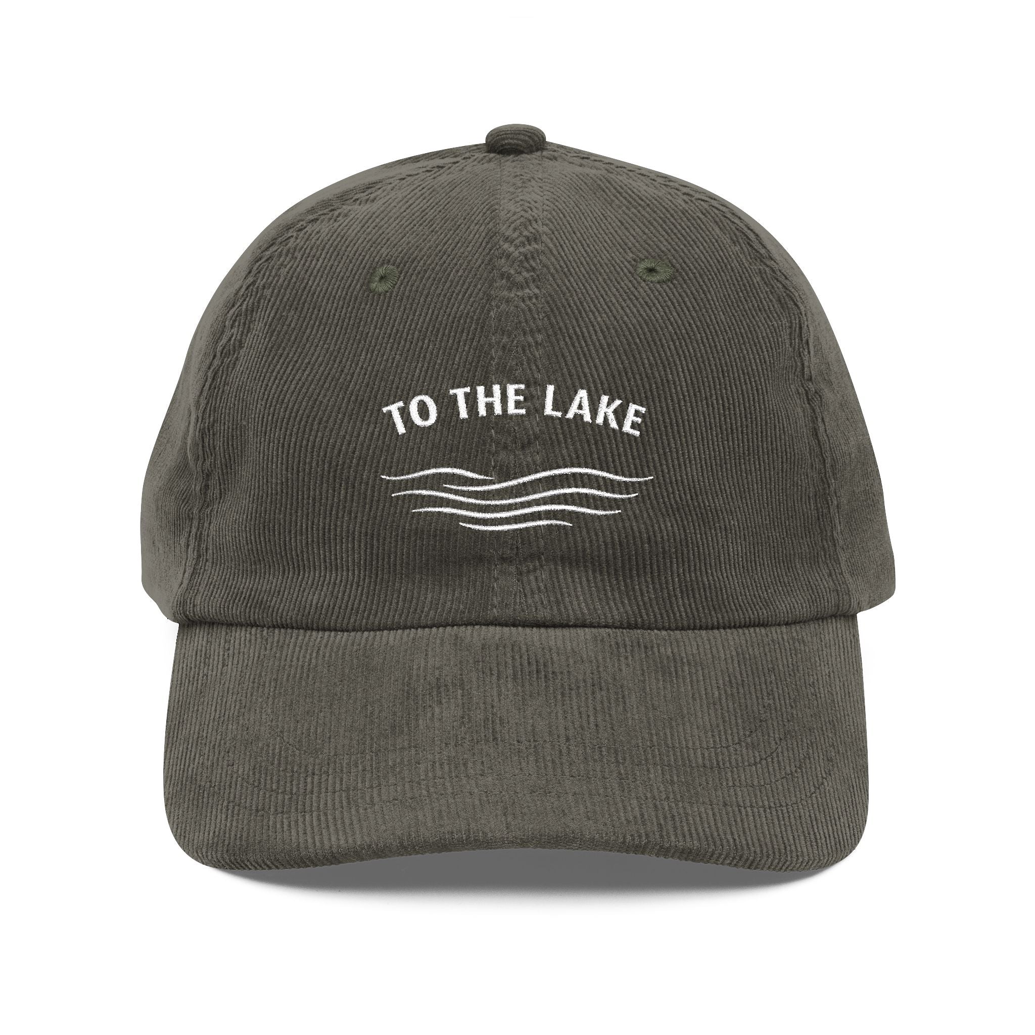 To The Lake Embroidered Corduroy Cap — Vintage Outdoors Dad Hat