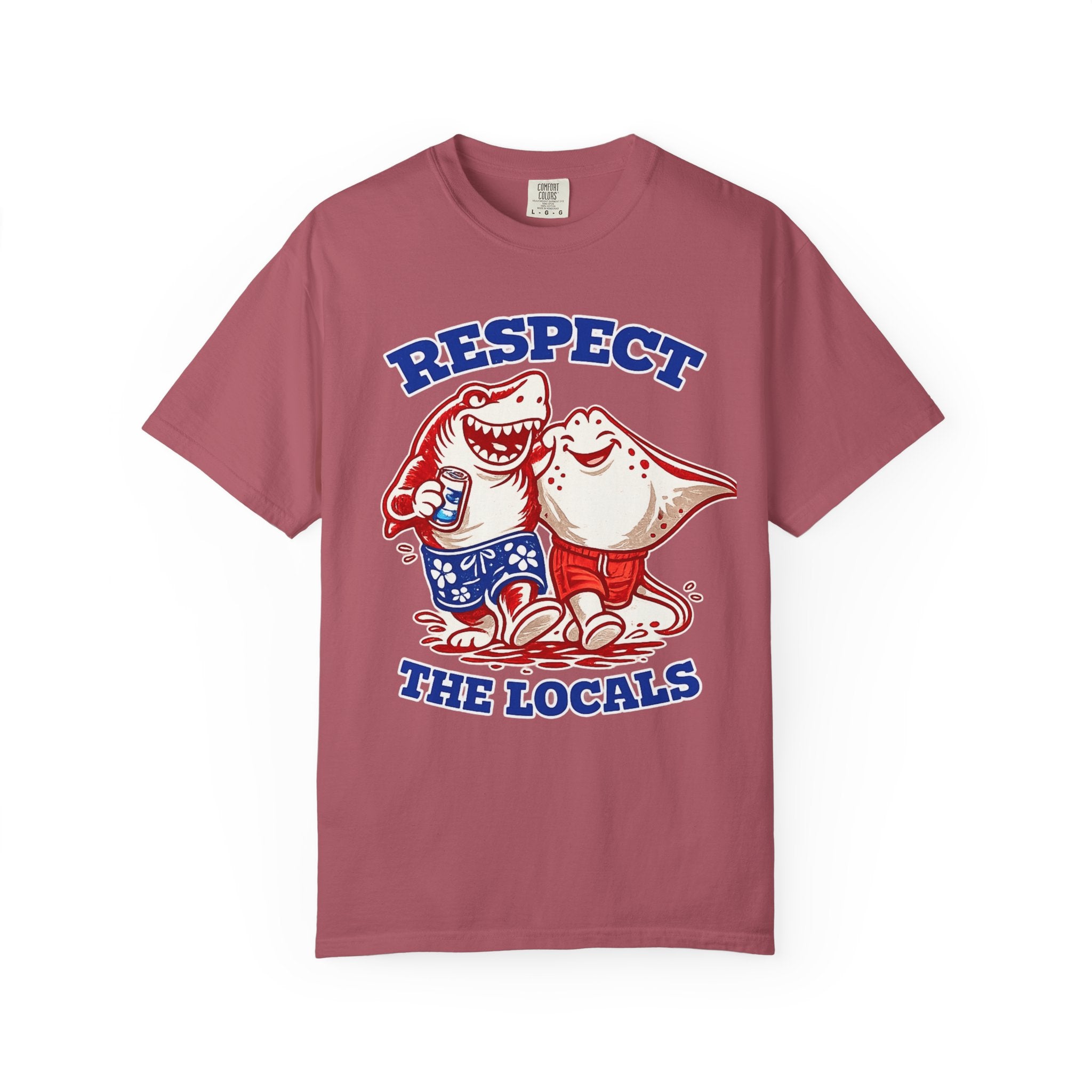 Respect The Locals T-Shirt — Cute Shark & Ray Beach Tee
