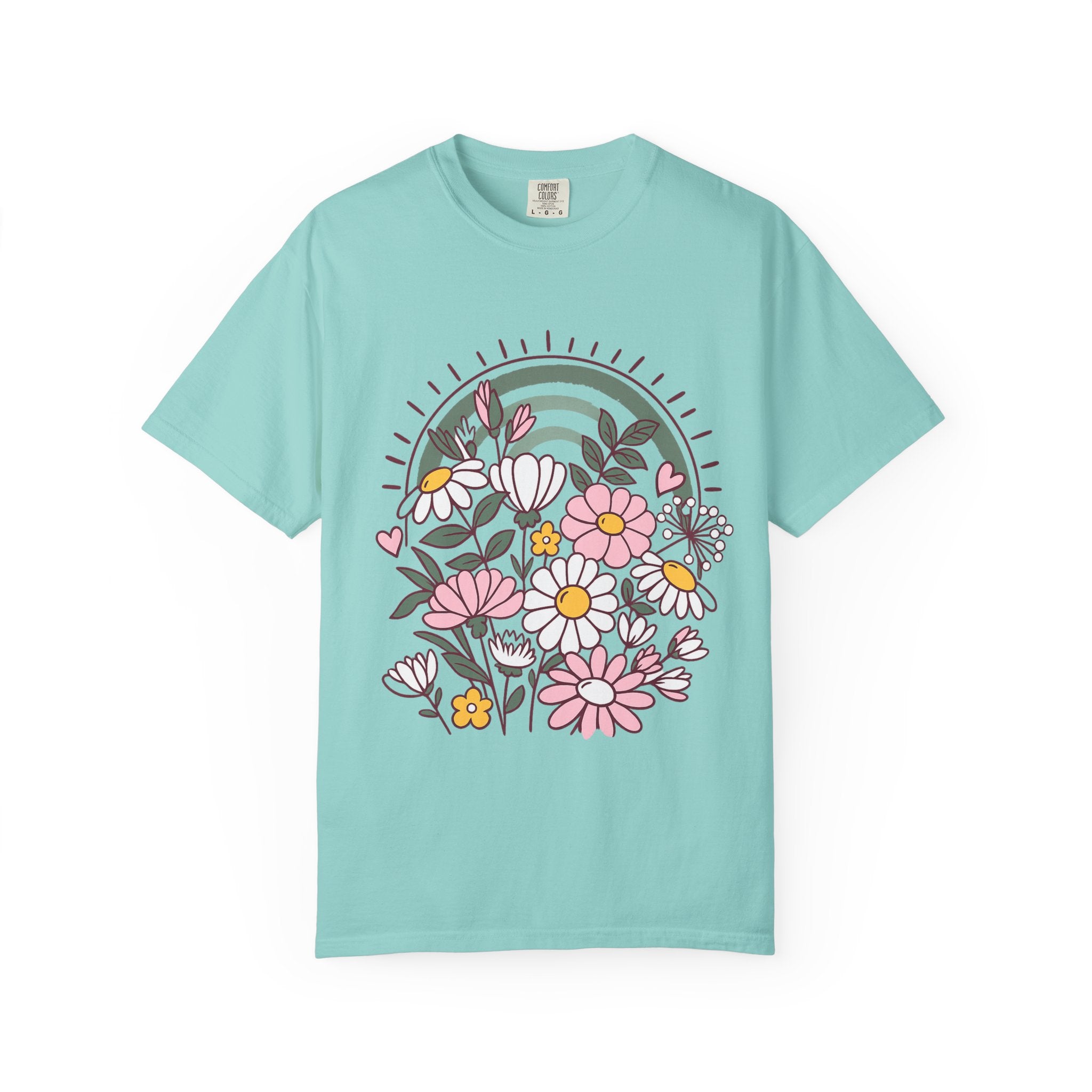 Floral Rainbow Graphic Tee – Comfort Colors 1717