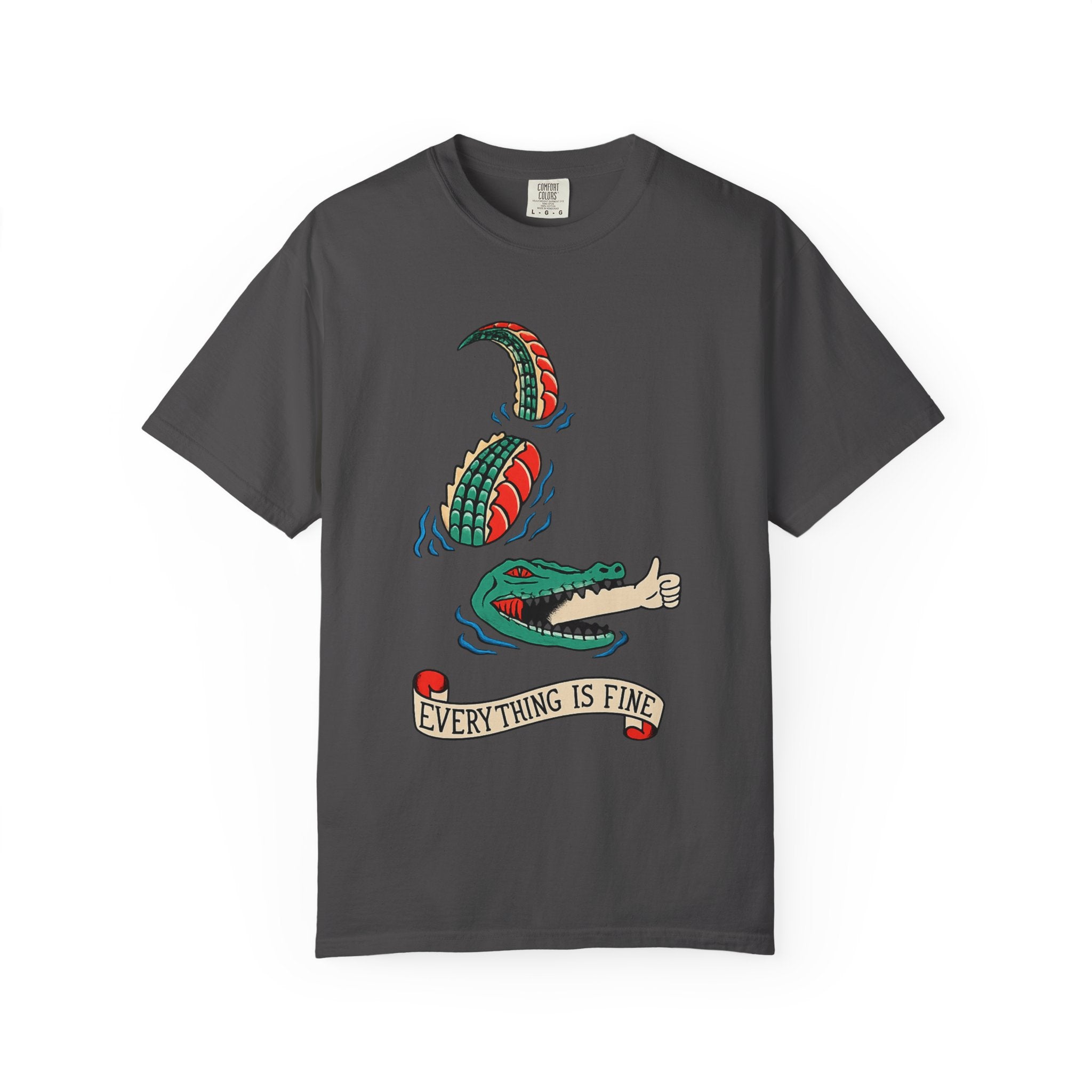 Everything Is Fine Snake T-Shirt — Vintage Tattoo Style Graphic Tee