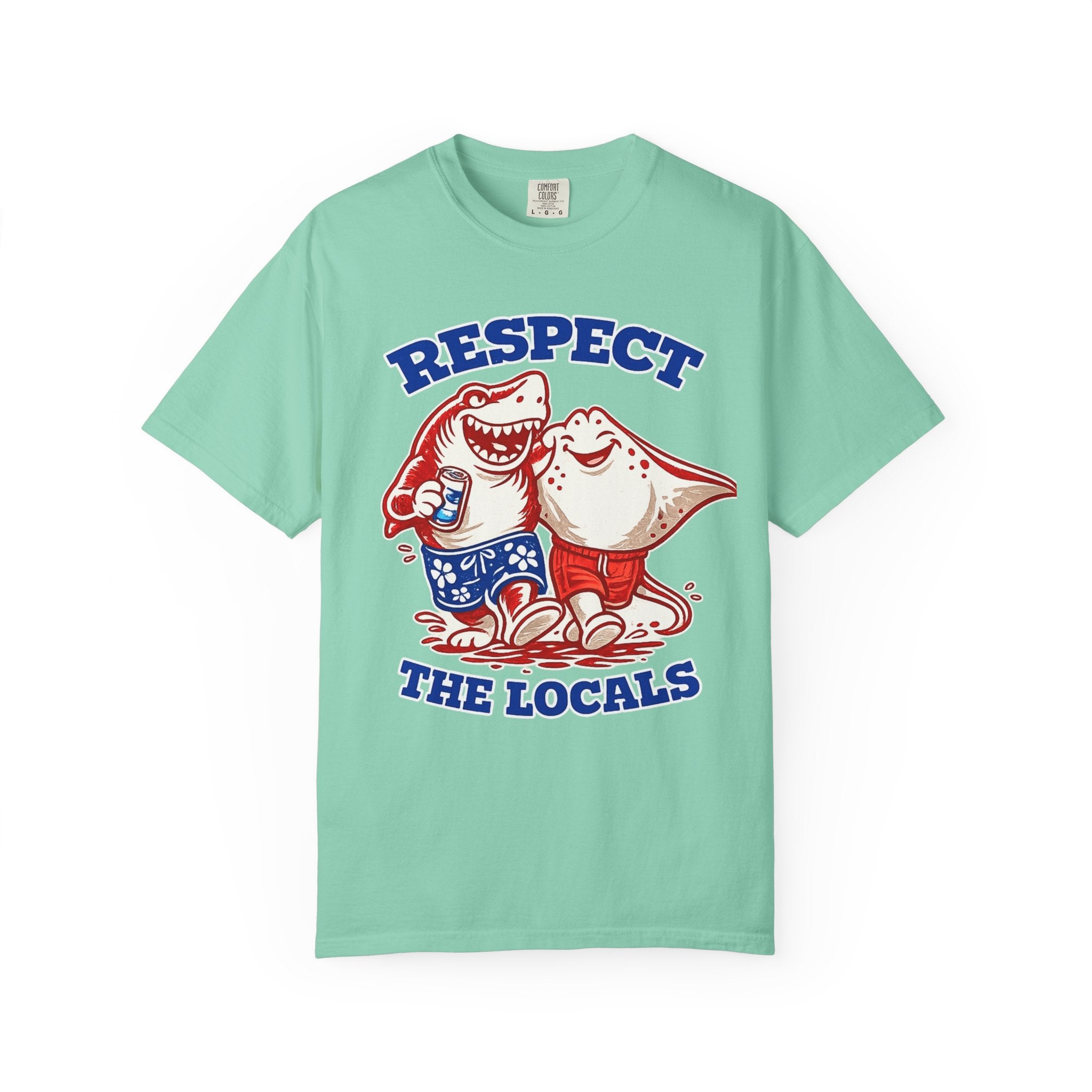 Respect The Locals T-Shirt — Cute Shark & Ray Beach Tee