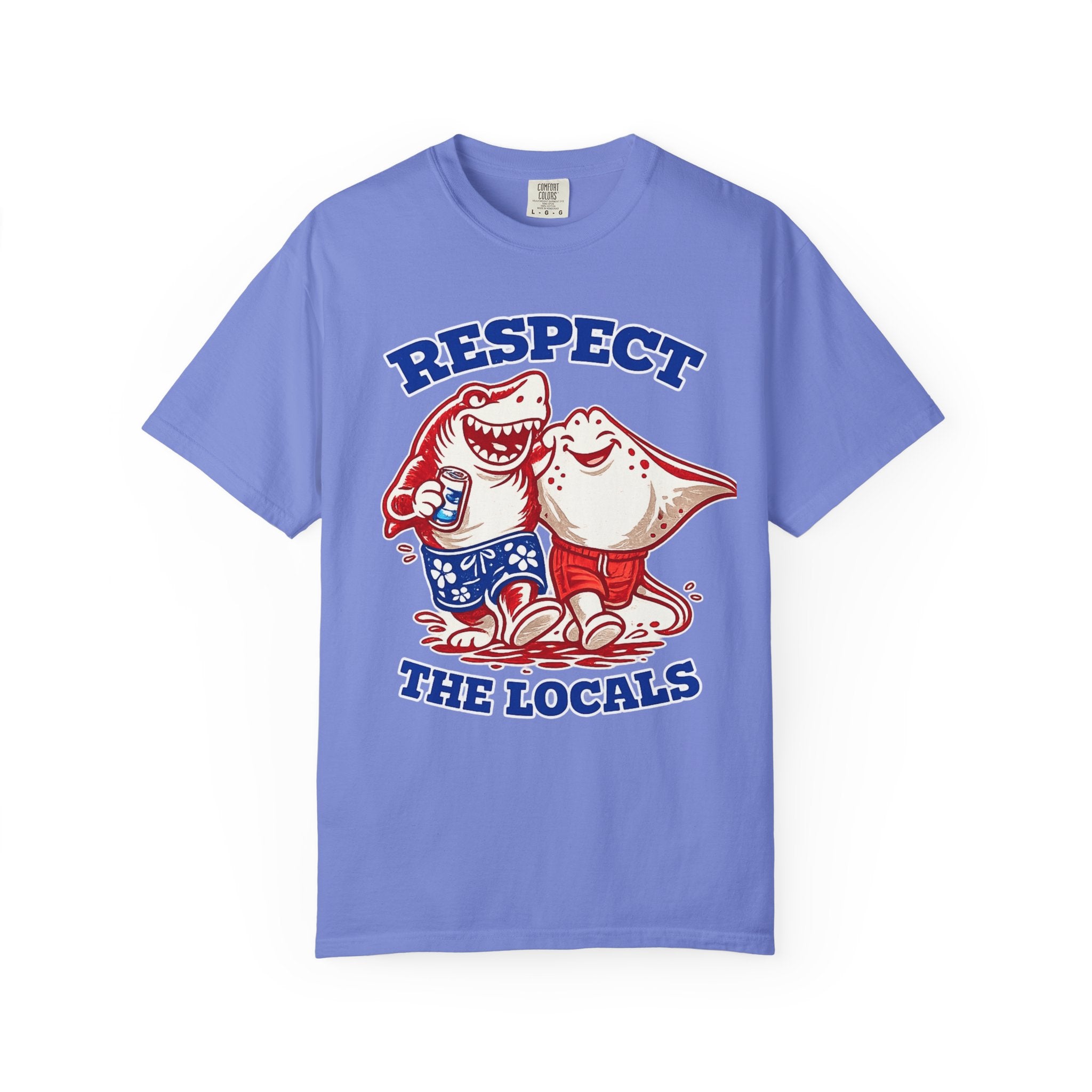 Respect The Locals T-Shirt — Cute Shark & Ray Beach Tee