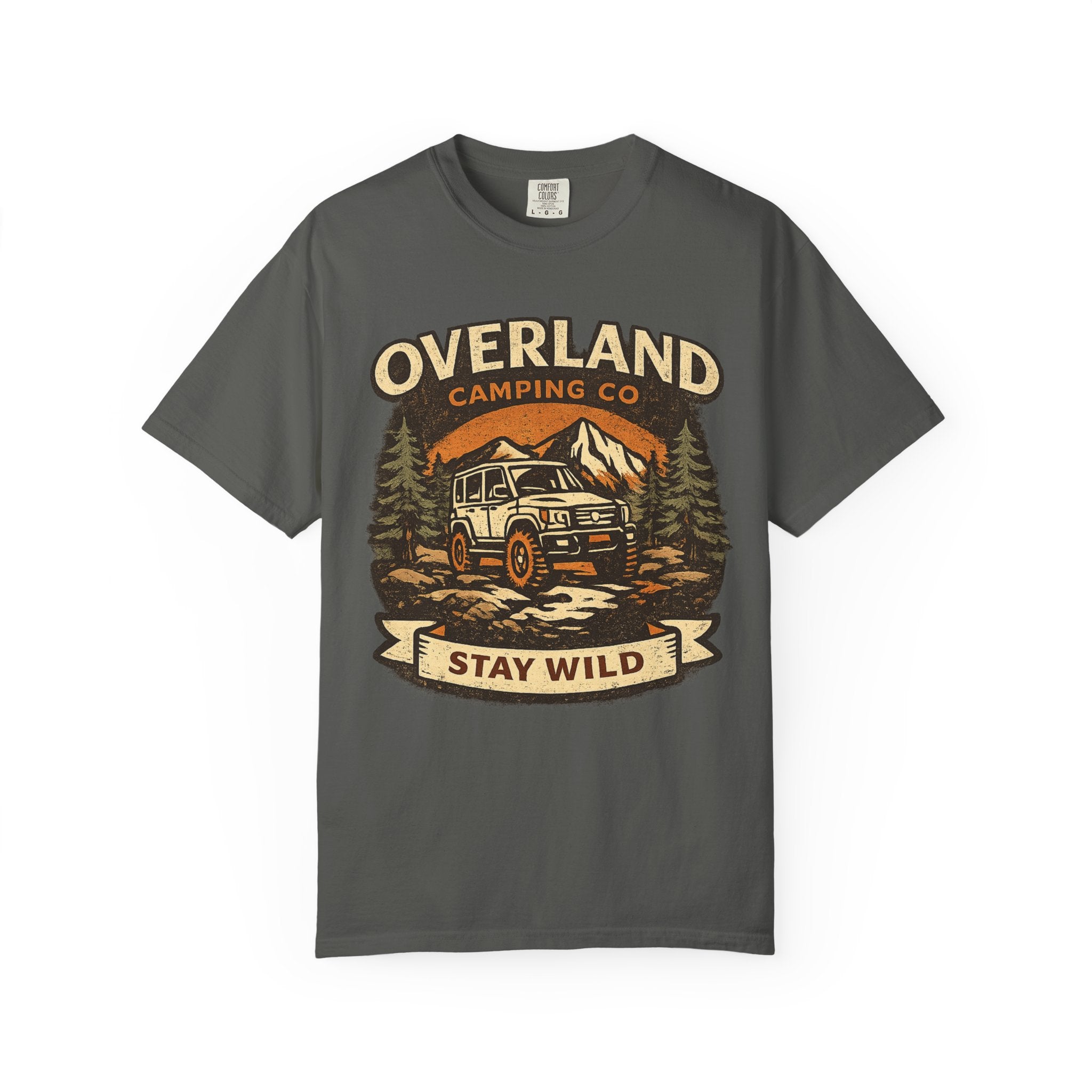 Comfort Colors ivory vintage graphic tee overland camping print