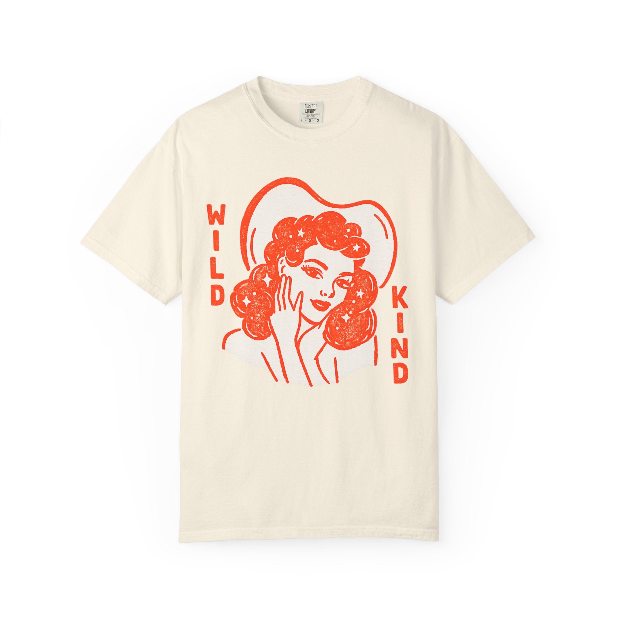 Retro cowgirl illustration graphic tee vintage western design detail