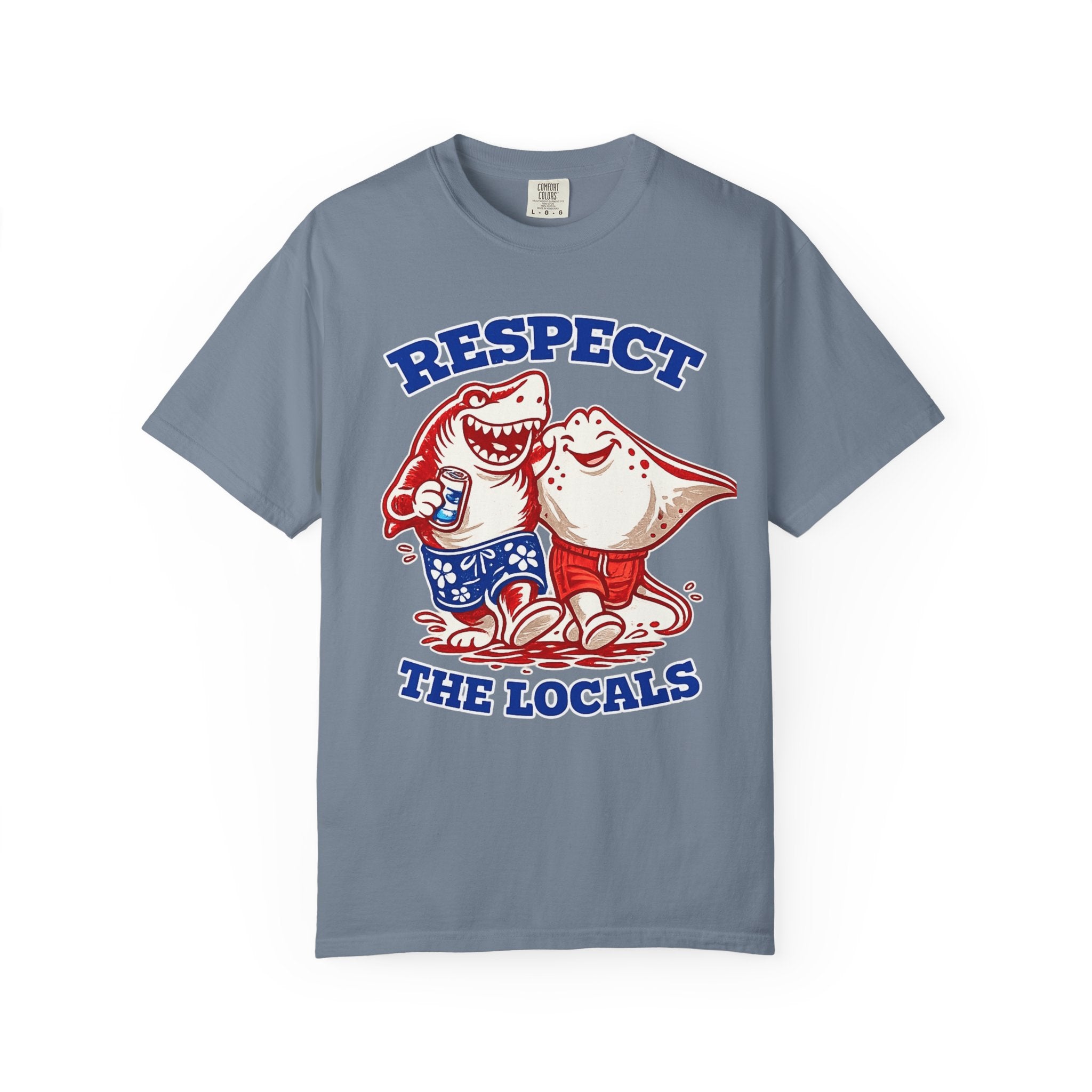 Respect The Locals T-Shirt — Cute Shark & Ray Beach Tee