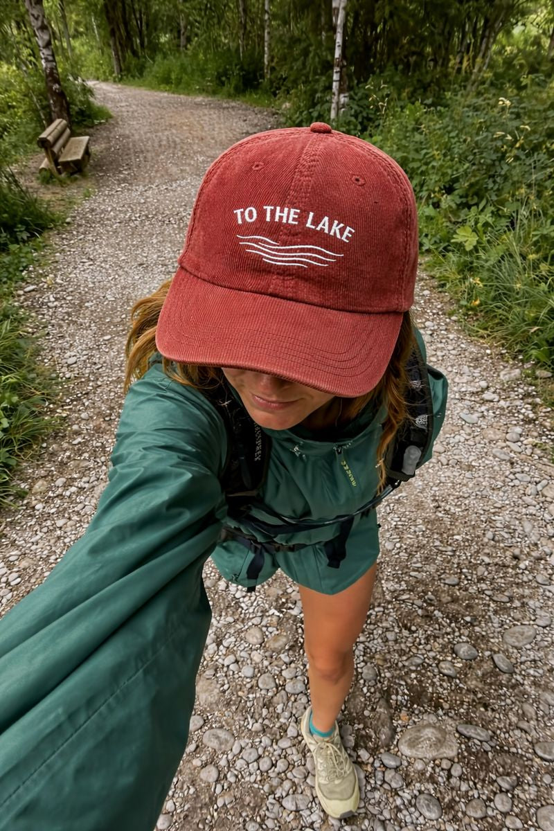 To The Lake Embroidered Corduroy Cap — Vintage Outdoors Dad Hat