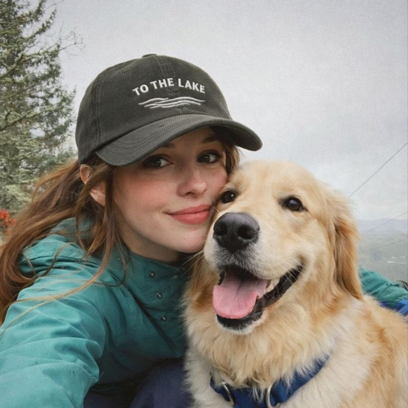 To The Lake Embroidered Corduroy Cap — Vintage Outdoors Dad Hat