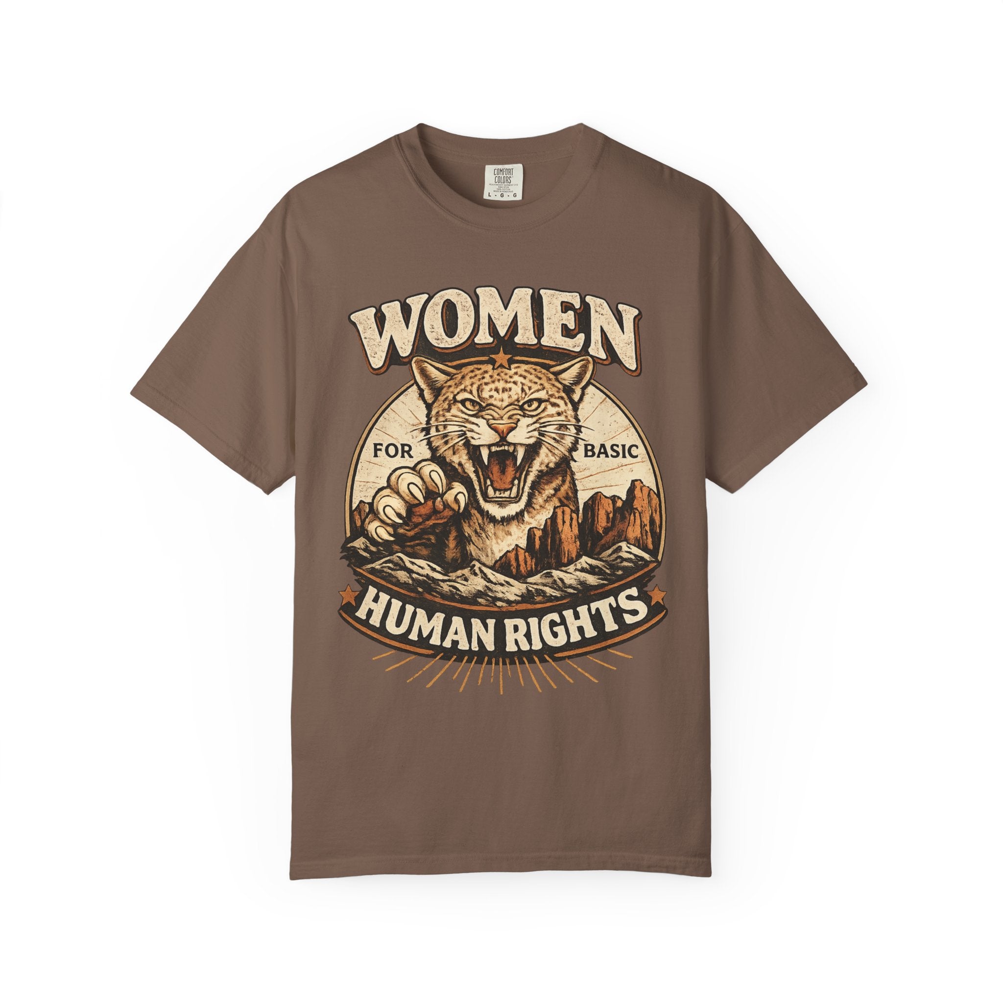 Women For Human Rights Graphic T-Shirt — Empowerment Vintage Cat Design