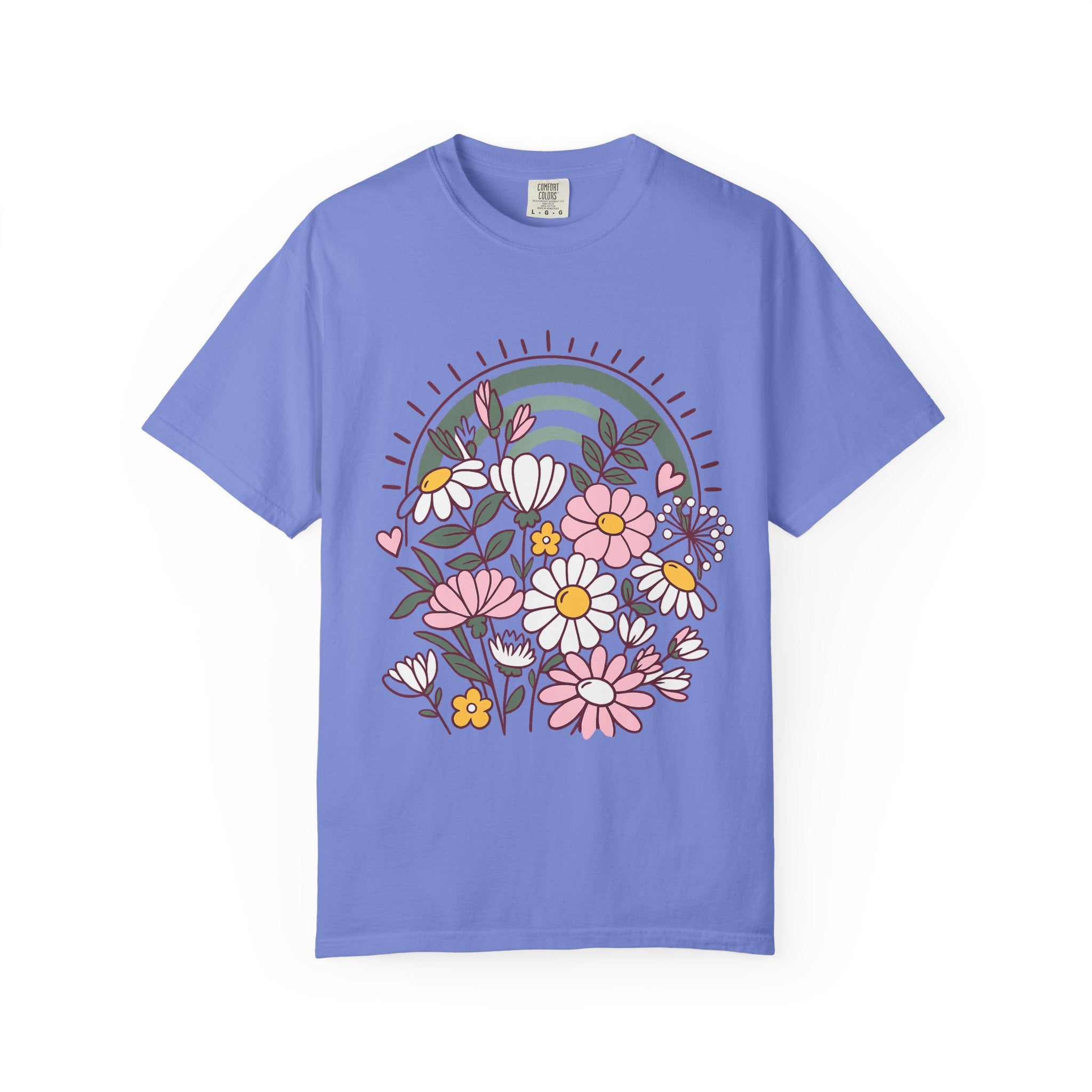 Floral Rainbow Graphic Tee – Comfort Colors 1717
