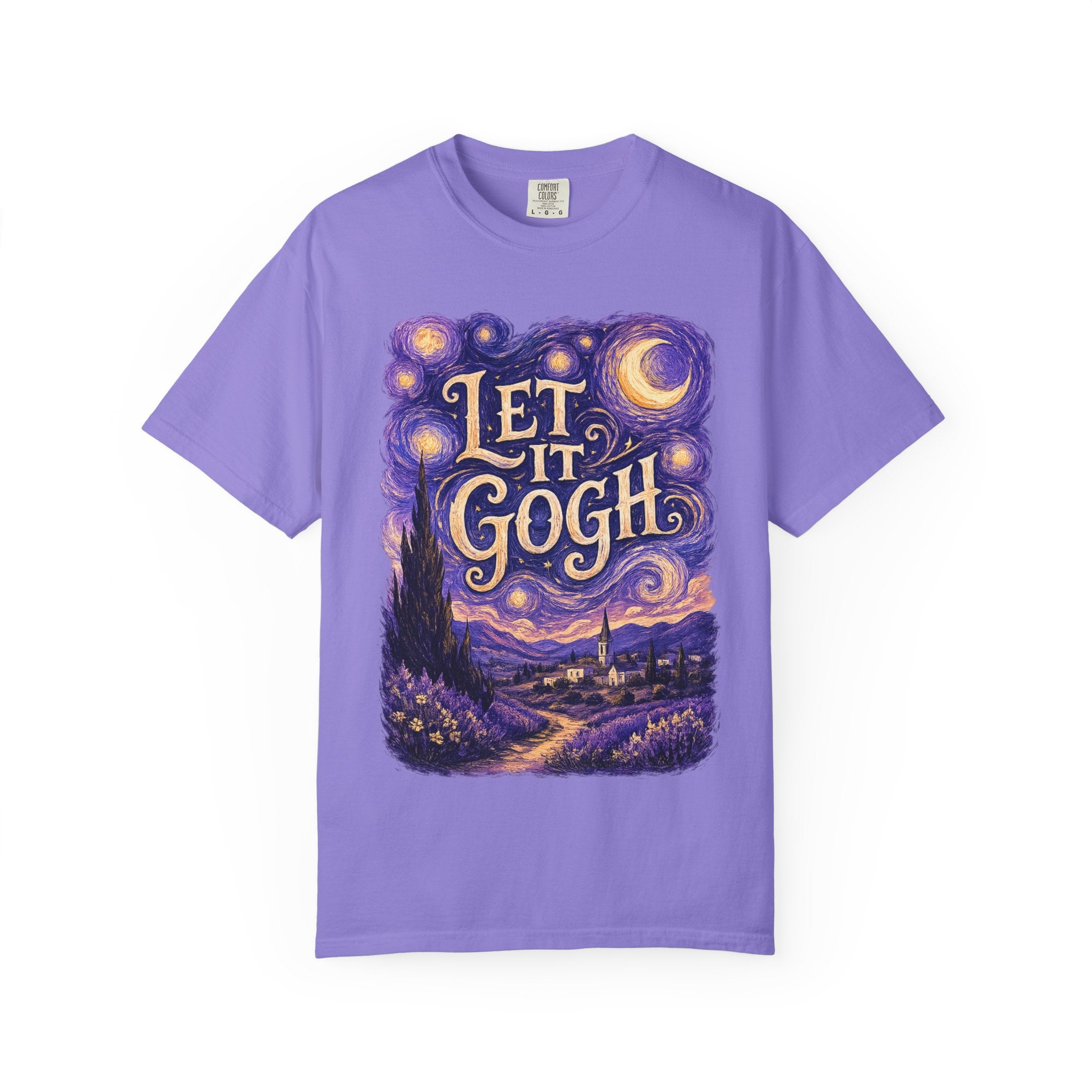 Let It Gogh T-Shirt Orchid - Van Gogh Starry Night Art Tee
