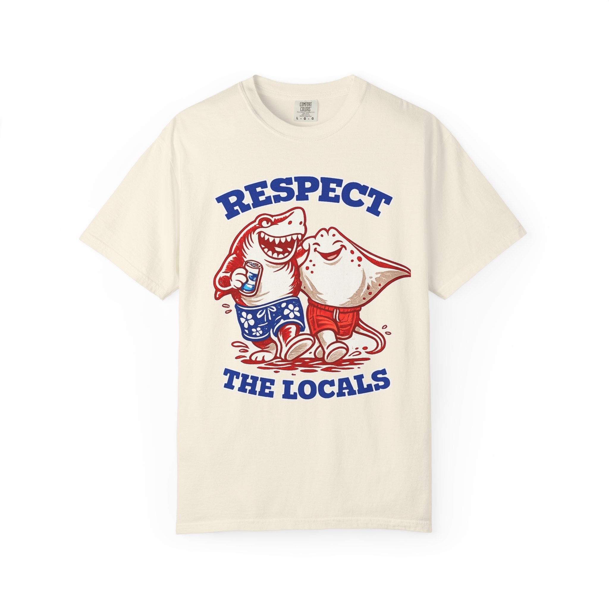 Respect The Locals T-Shirt — Cute Shark & Ray Beach Tee