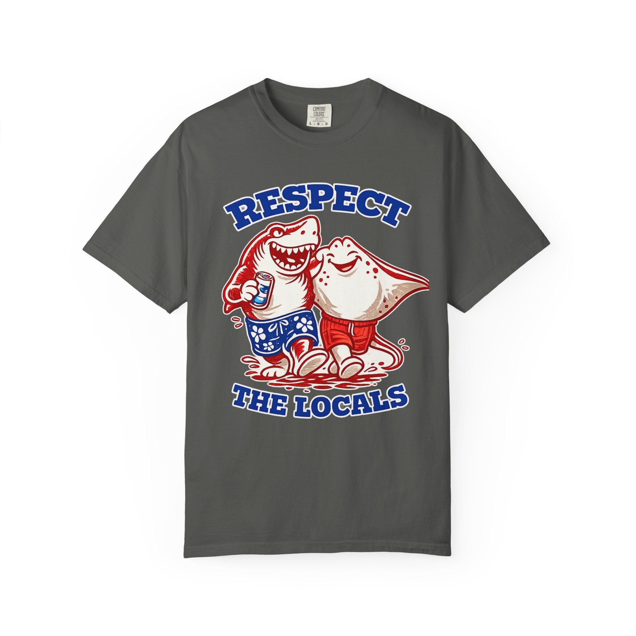 Respect The Locals T-Shirt — Cute Shark & Ray Beach Tee