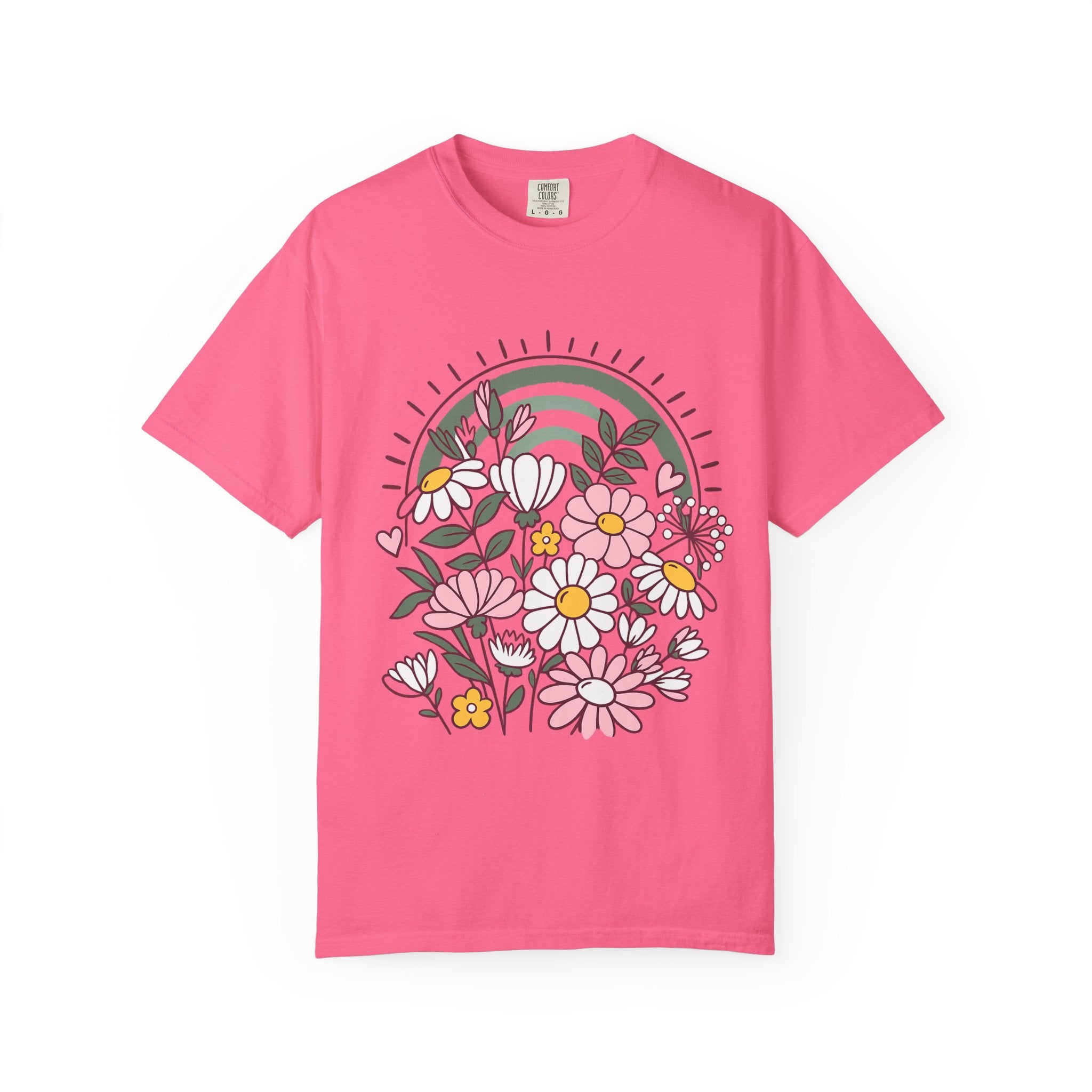 Floral Rainbow Graphic Tee – Comfort Colors 1717