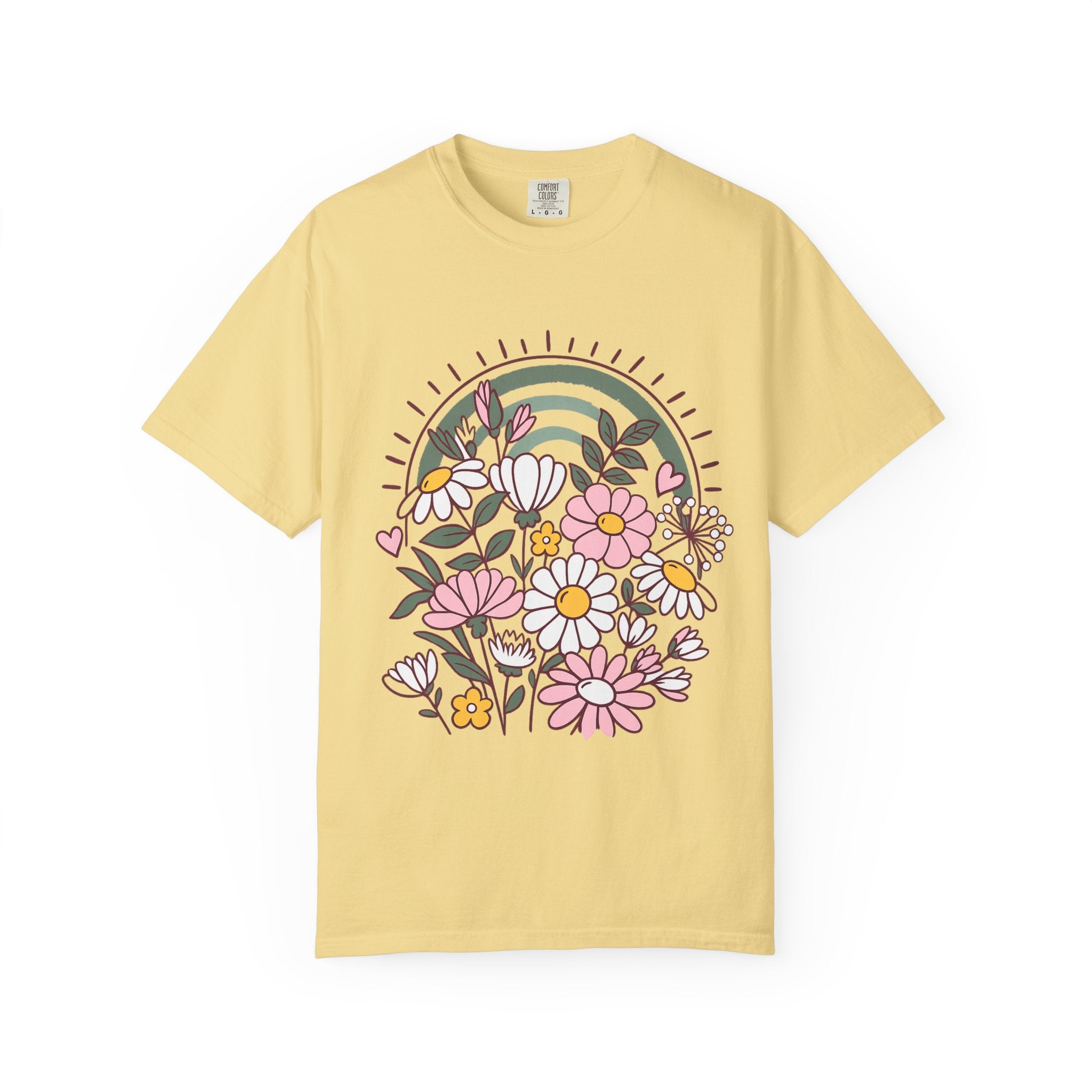 Floral Rainbow Graphic Tee – Comfort Colors 1717