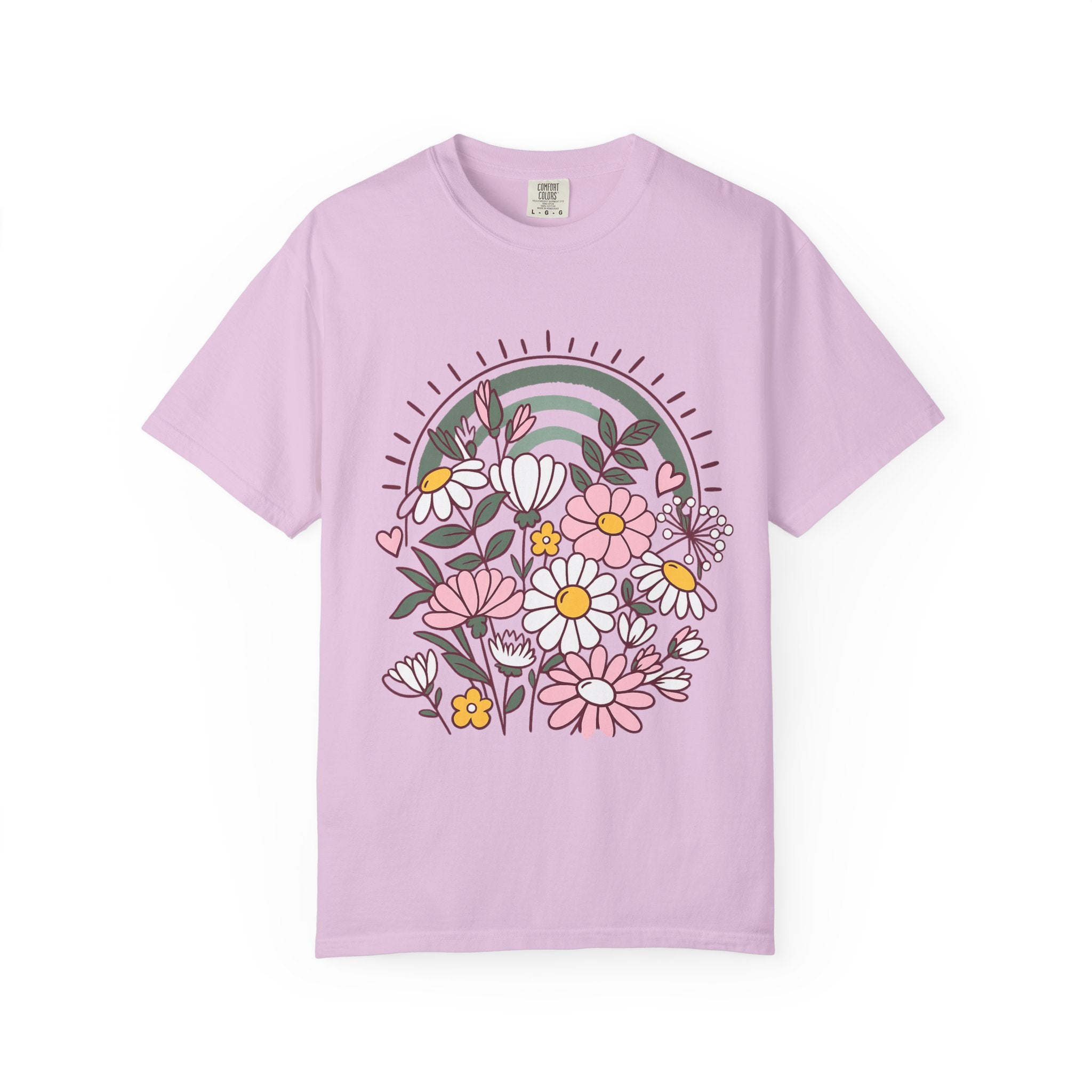 Floral Rainbow Graphic Tee – Comfort Colors 1717