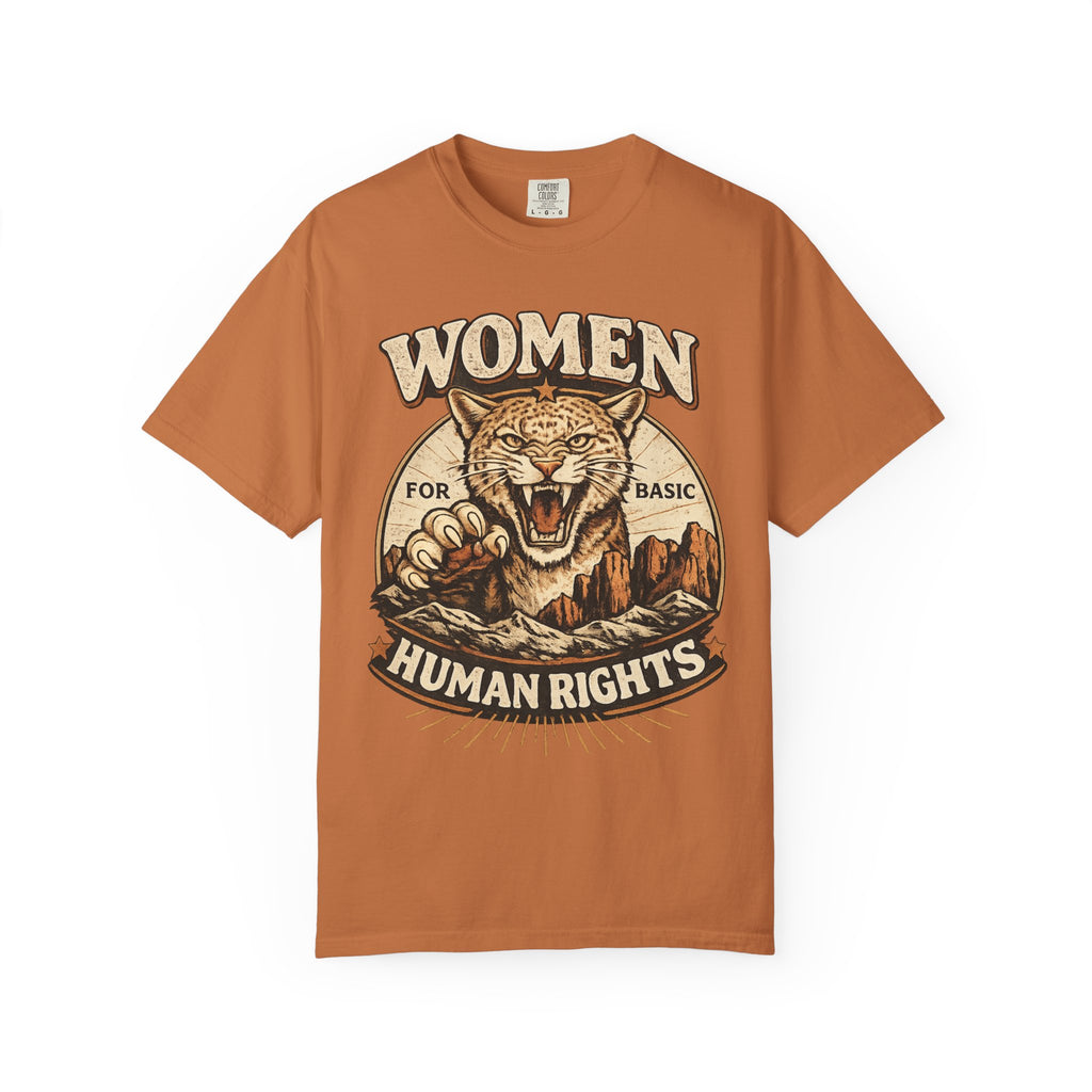 Women's Human Rights Graphic Tee | Vintage Cat Design | Comfort Colors
