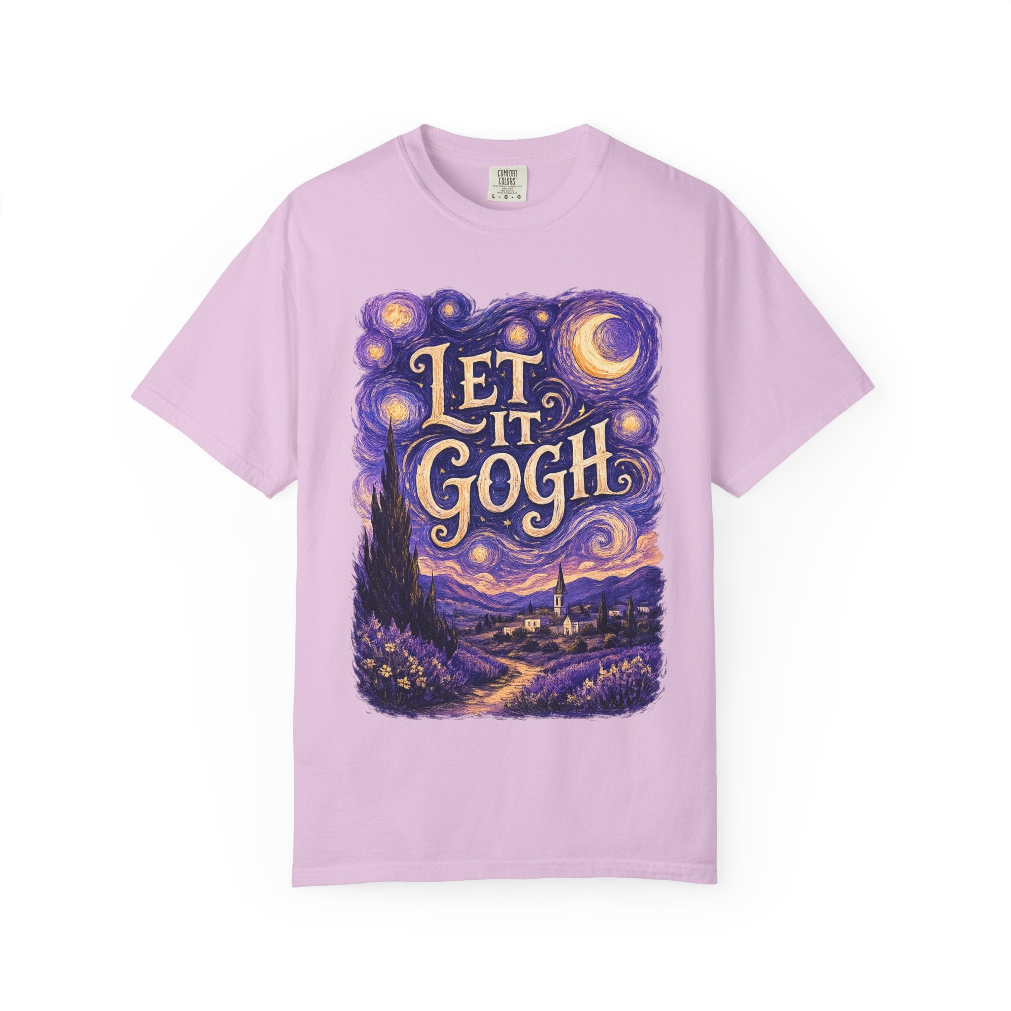 Let It Gogh T-Shirt Grape - Van Gogh Starry Night Art Tee