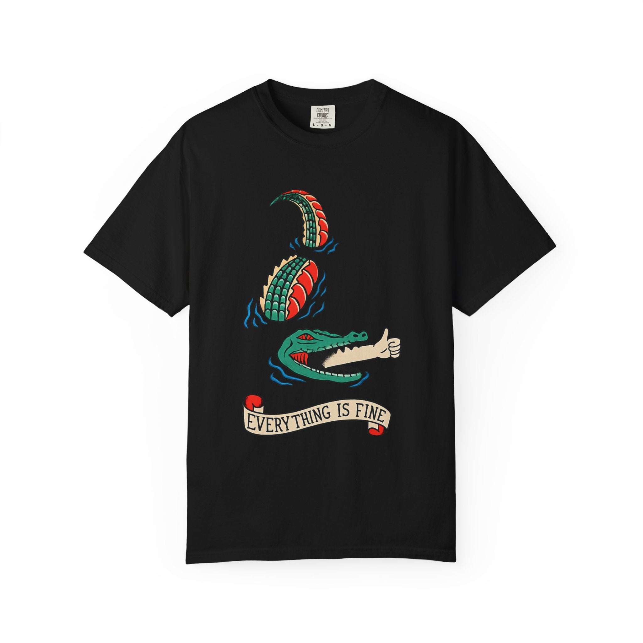 Everything Is Fine Snake T-Shirt — Vintage Tattoo Style Graphic Tee