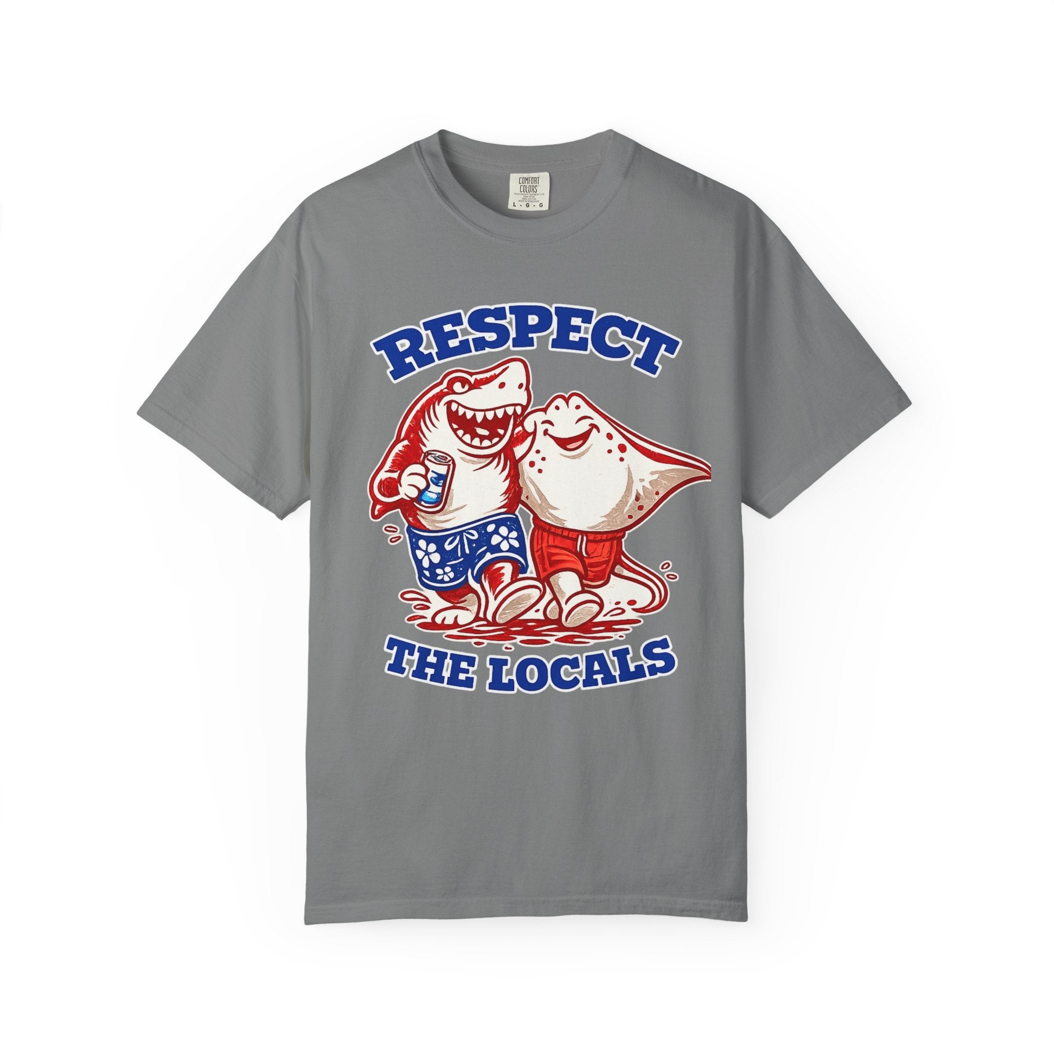 Respect The Locals T-Shirt — Cute Shark & Ray Beach Tee