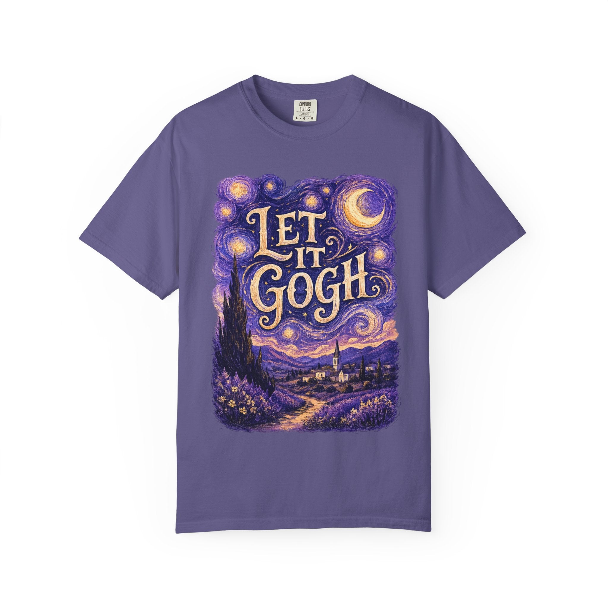 Let It Gogh T-Shirt Violet - Van Gogh Starry Night Art Tee