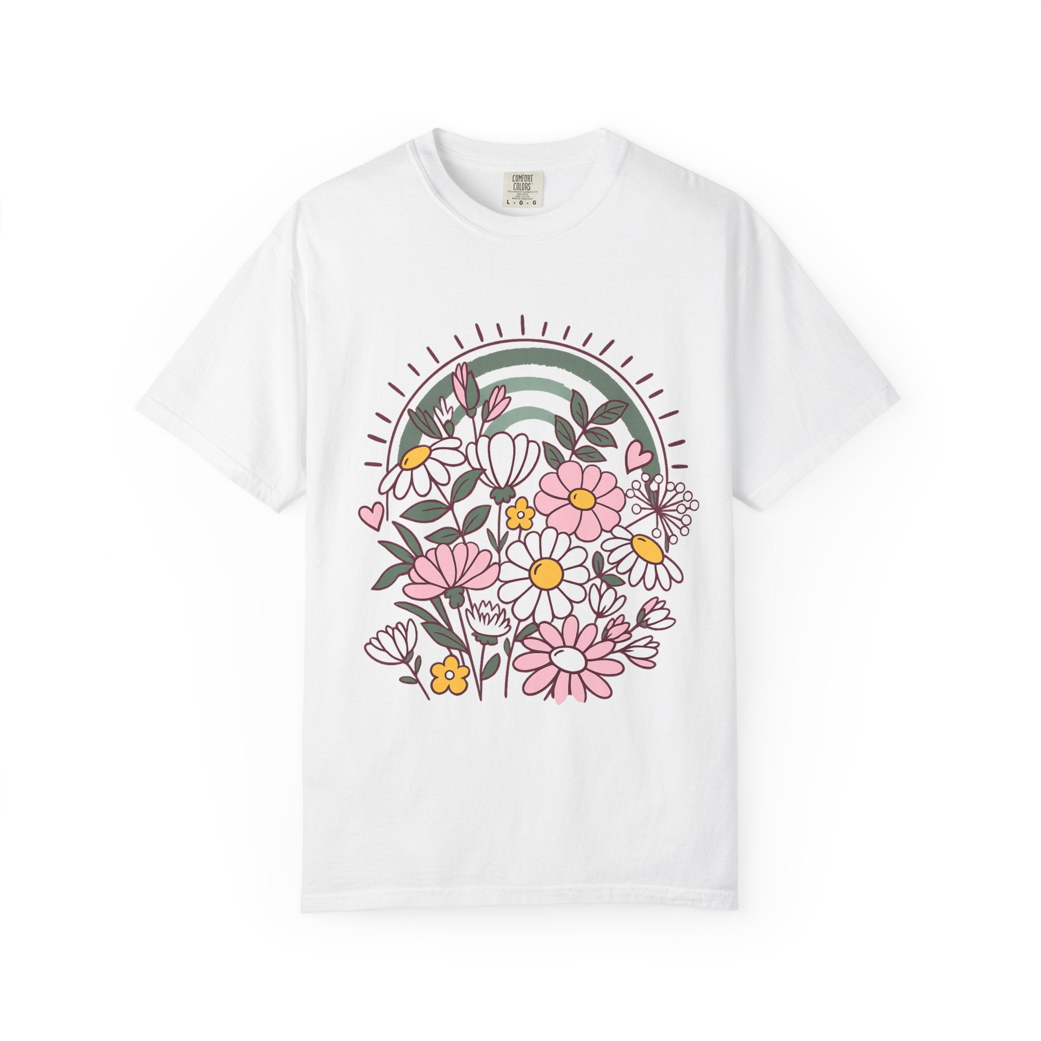 Floral Rainbow Graphic Tee – Comfort Colors 1717