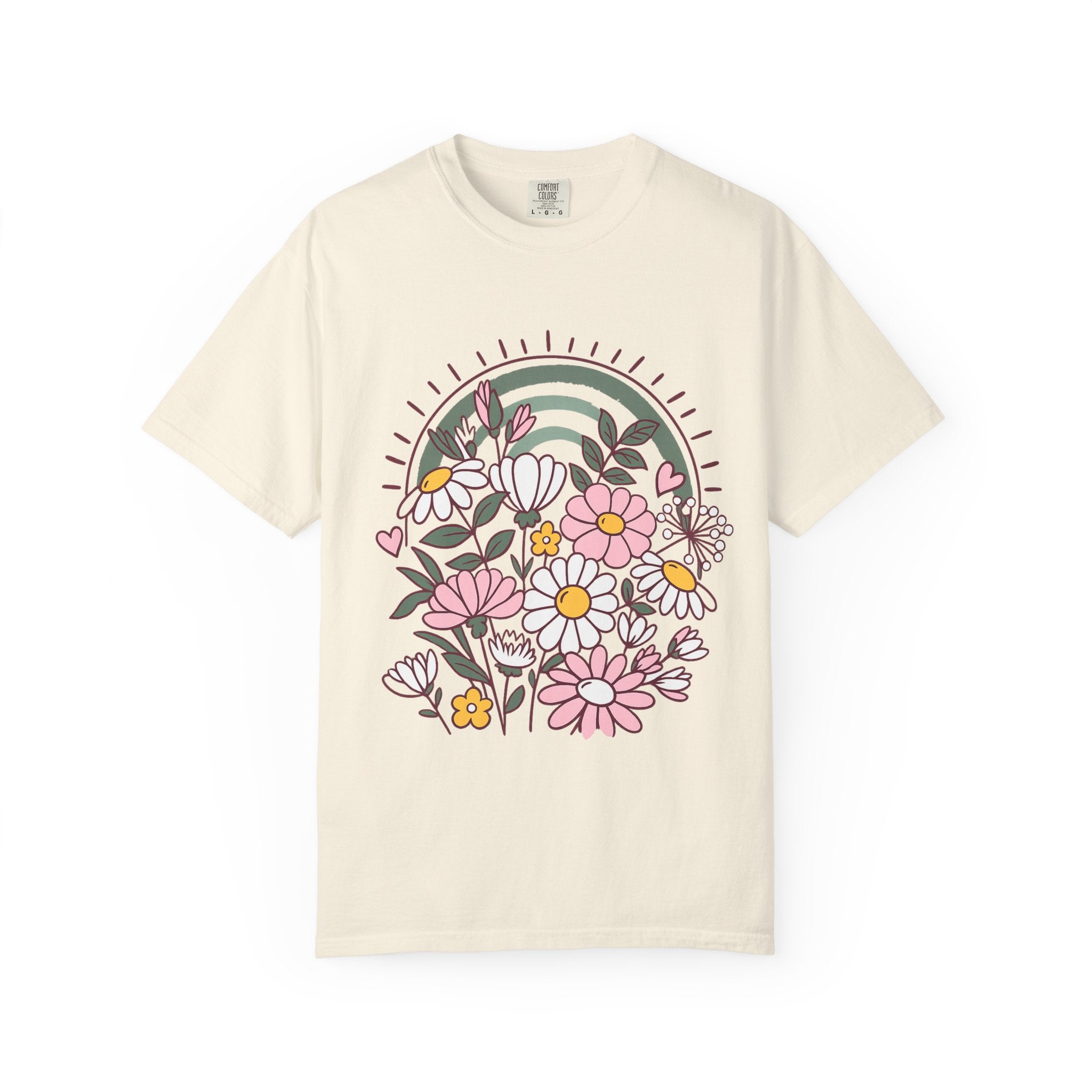 Floral Rainbow Graphic Tee – Comfort Colors 1717