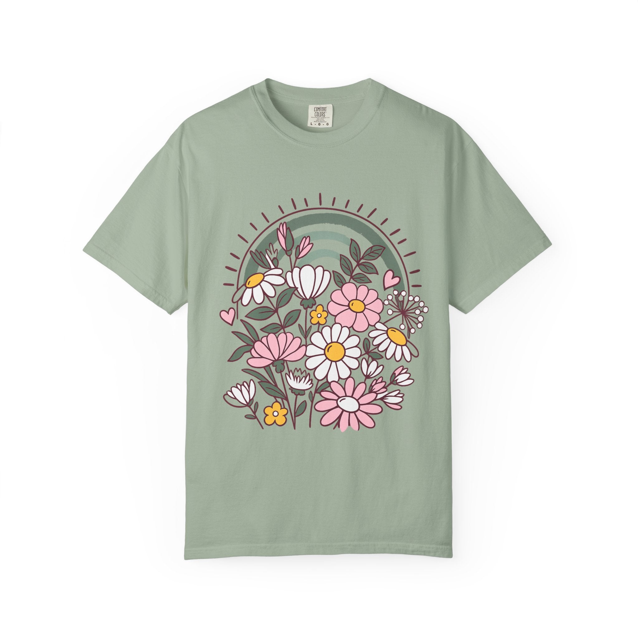 Floral Rainbow Graphic Tee – Comfort Colors 1717
