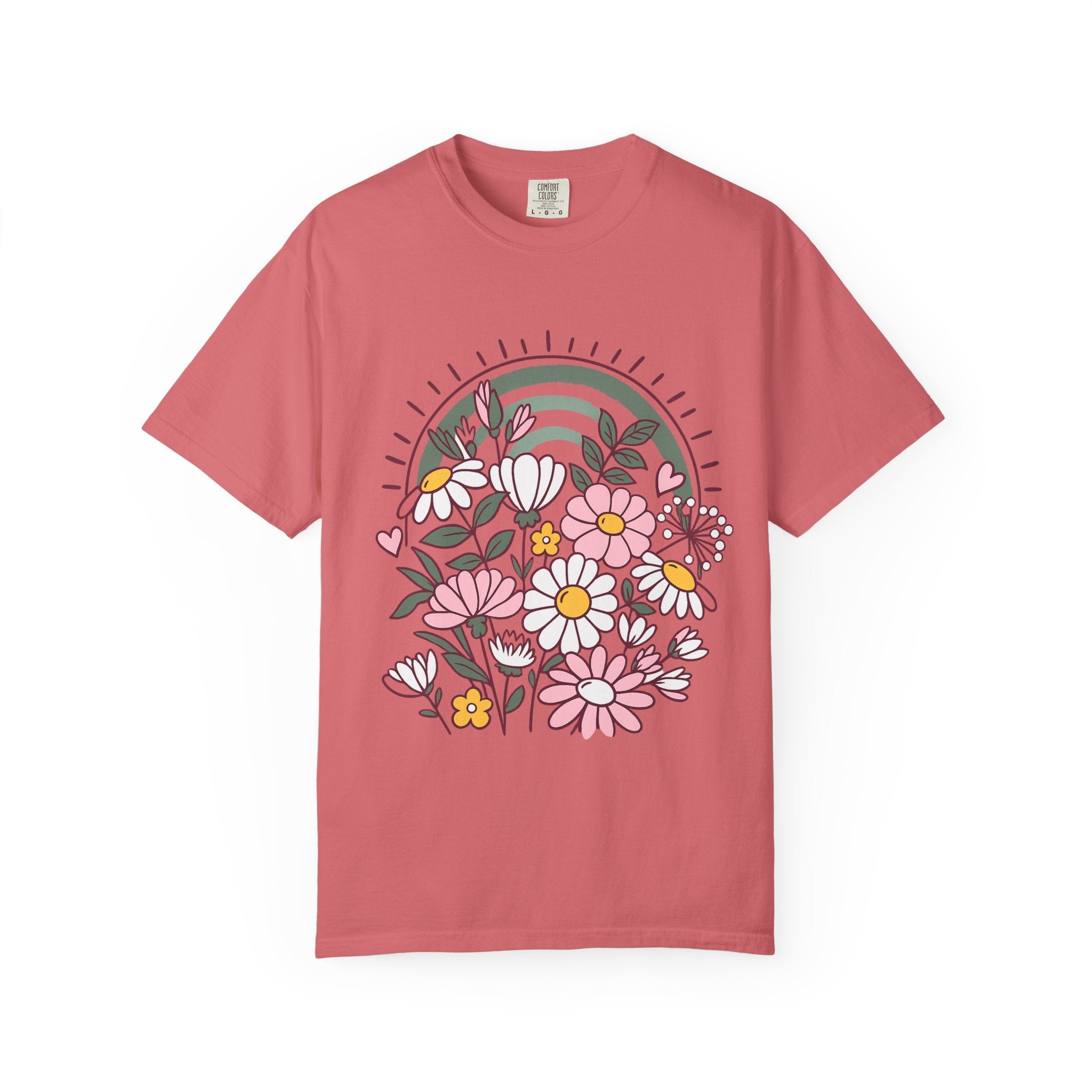 Floral Rainbow Graphic Tee – Comfort Colors 1717