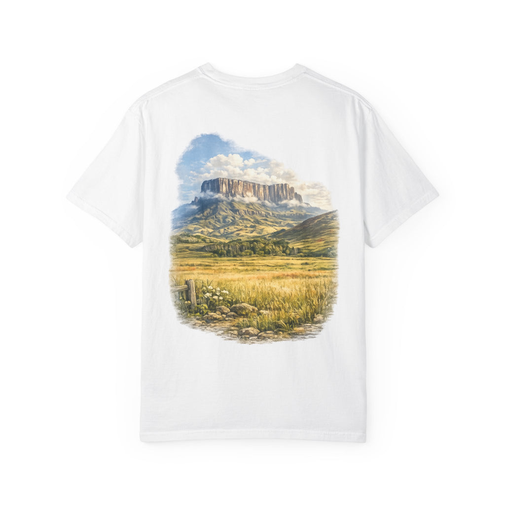 Mountain roraima  Landscape T-Shirt — Scenic Mesa Backprint Tee