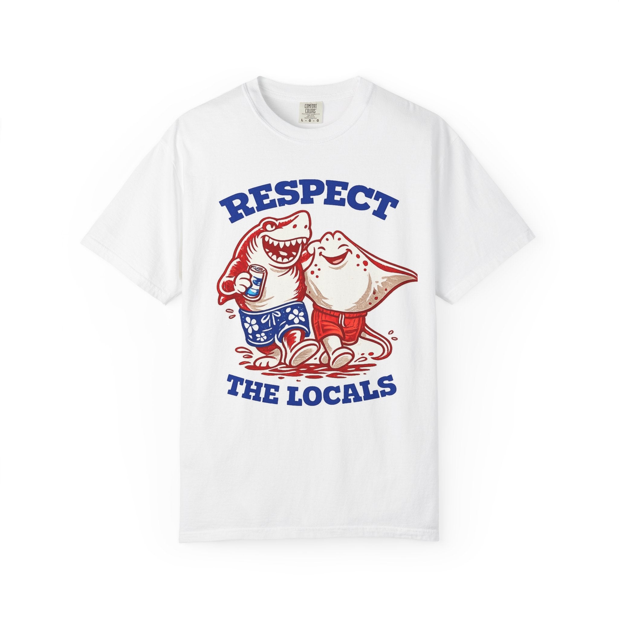 Respect The Locals T-Shirt — Cute Shark & Ray Beach Tee