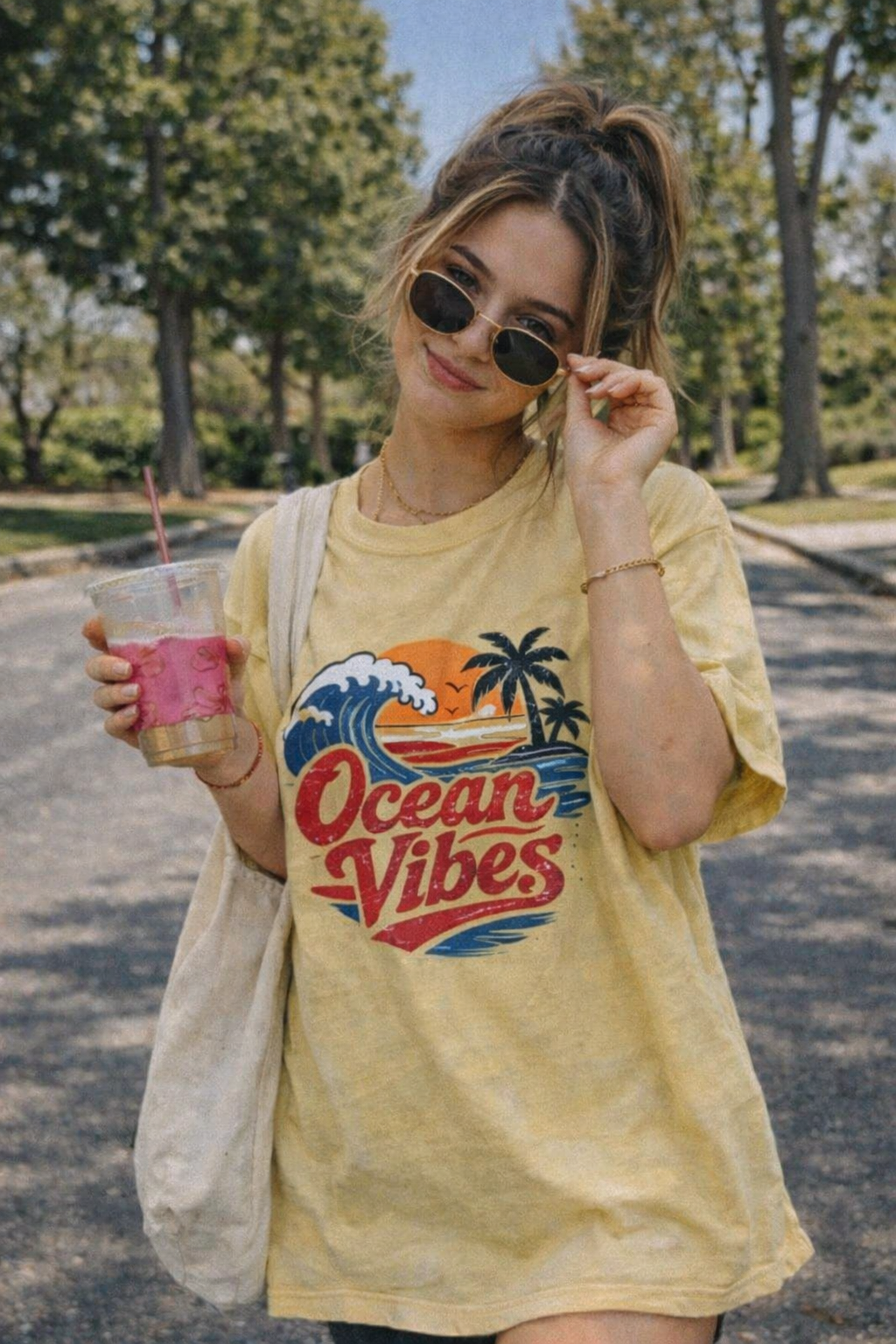 Ocean Vibes Beach Graphic Tee – Coastal Summer T-Shirt