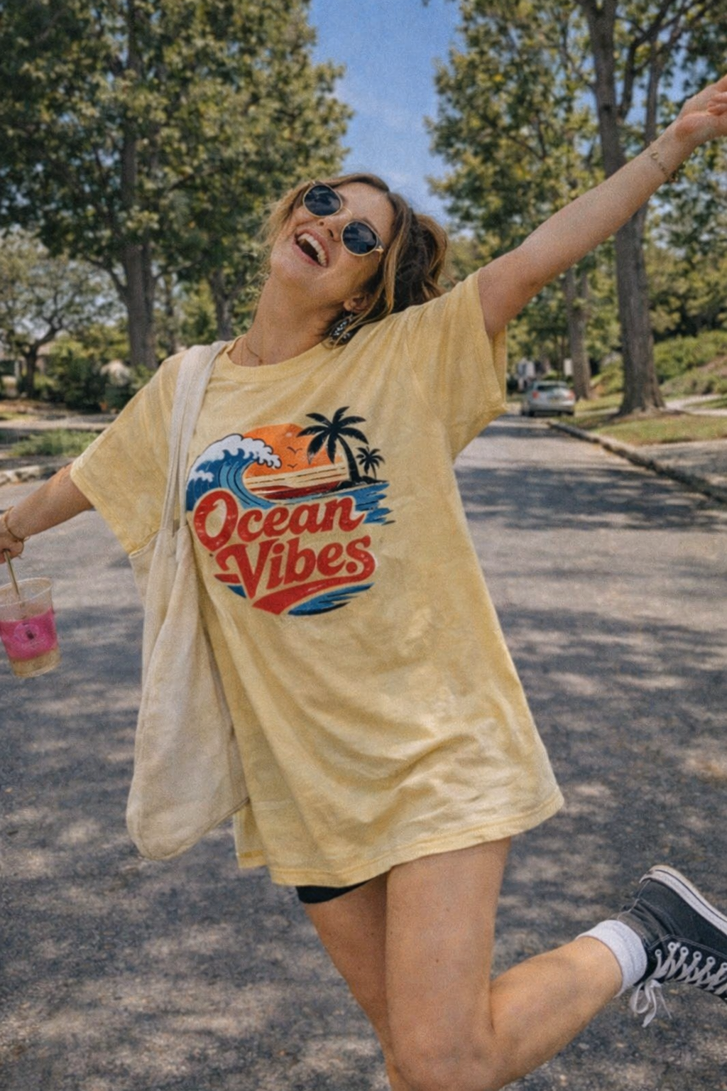 Ocean Vibes Beach Graphic Tee – Coastal Summer T-Shirt