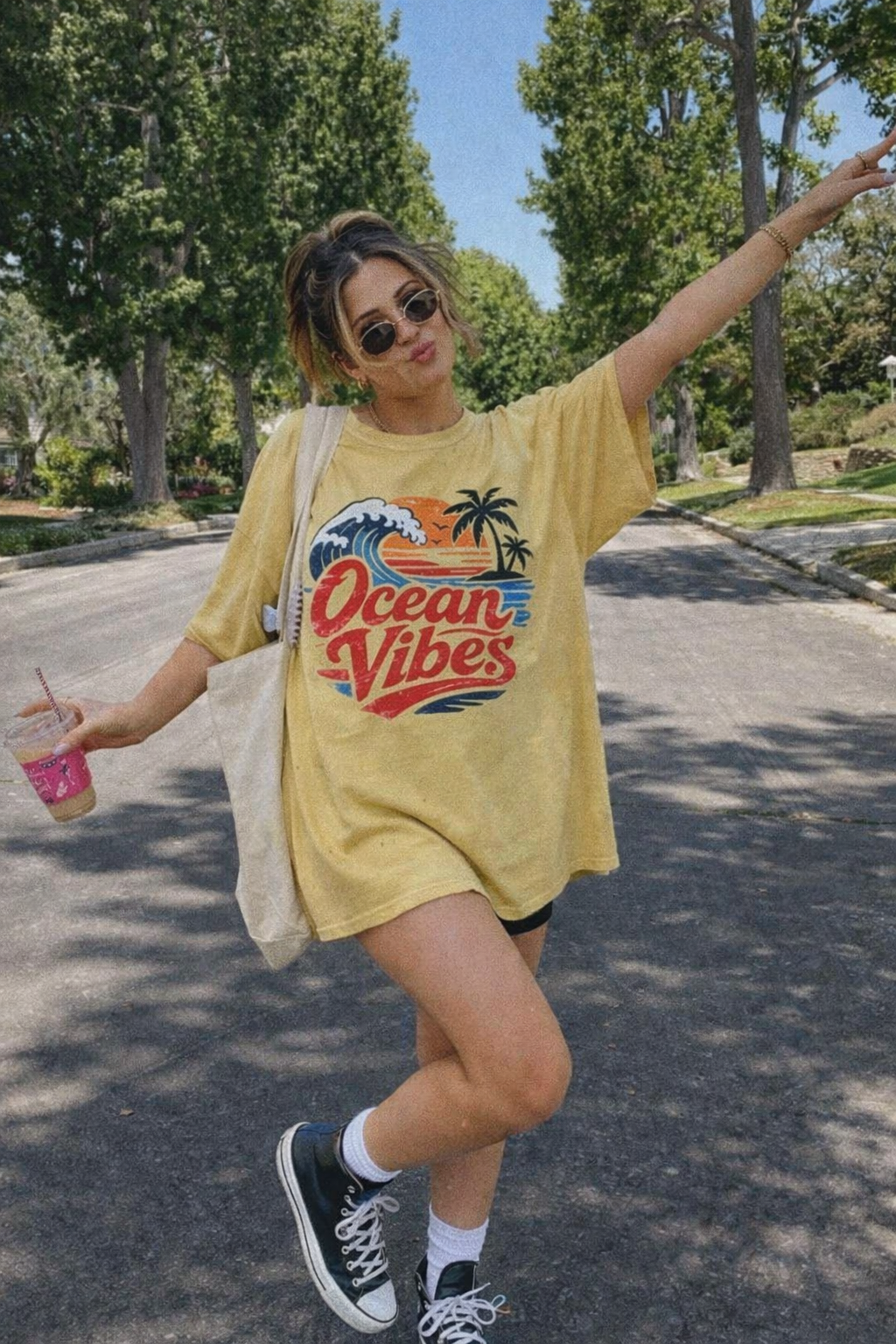 Ocean Vibes Beach Graphic Tee – Coastal Summer T-Shirt